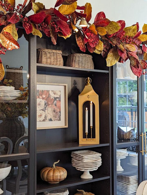 Cozy Fall Bedroom Styling Using Artificial Greenery