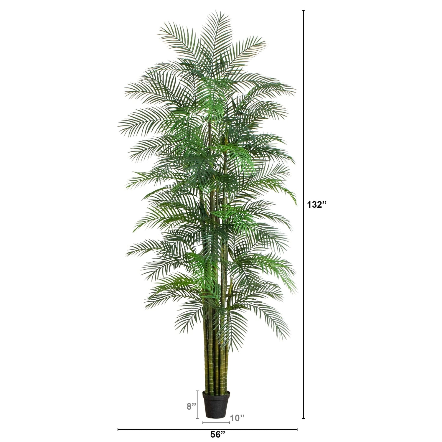 12' UV Resistant Artificial Areca Palm Tree (Indoor/Outdoor)