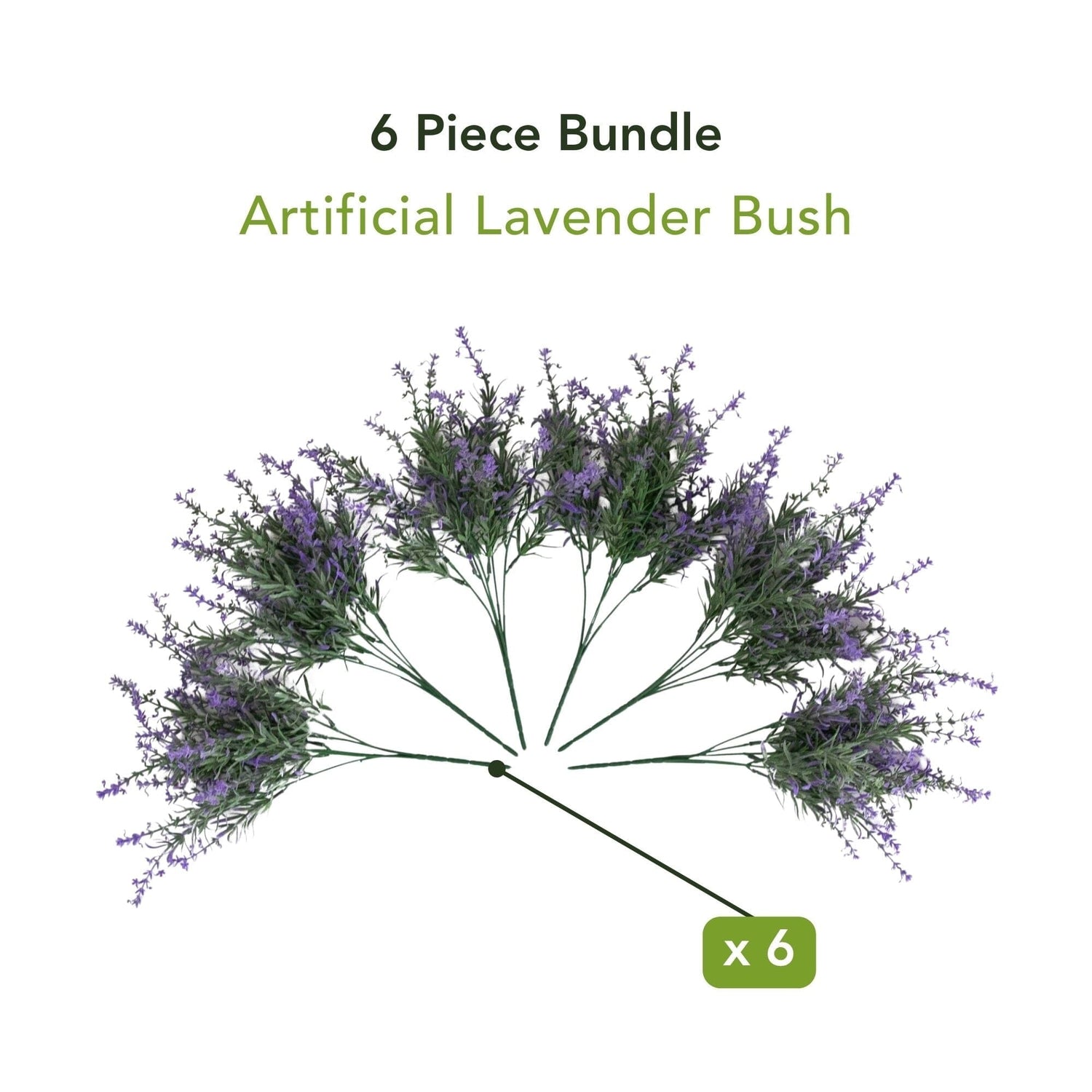 14” UV Resistant Artificial Lavender Bush (Indoor/Outdoor) - Set of 6