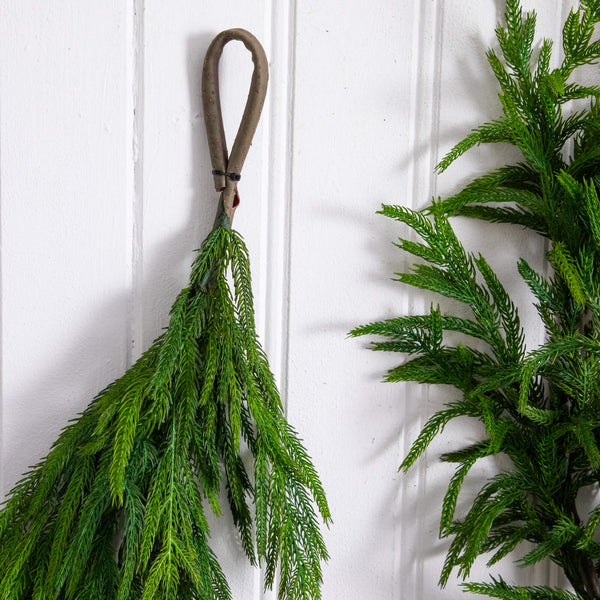 15' Artificial Real Touch Norfolk Island Pine Garland with Natural Look