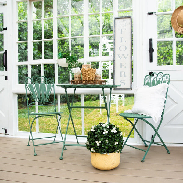 15" UV Resistant Artificial Boxwood and Gardenia Topiary Plant (Indoor/Outdoor)