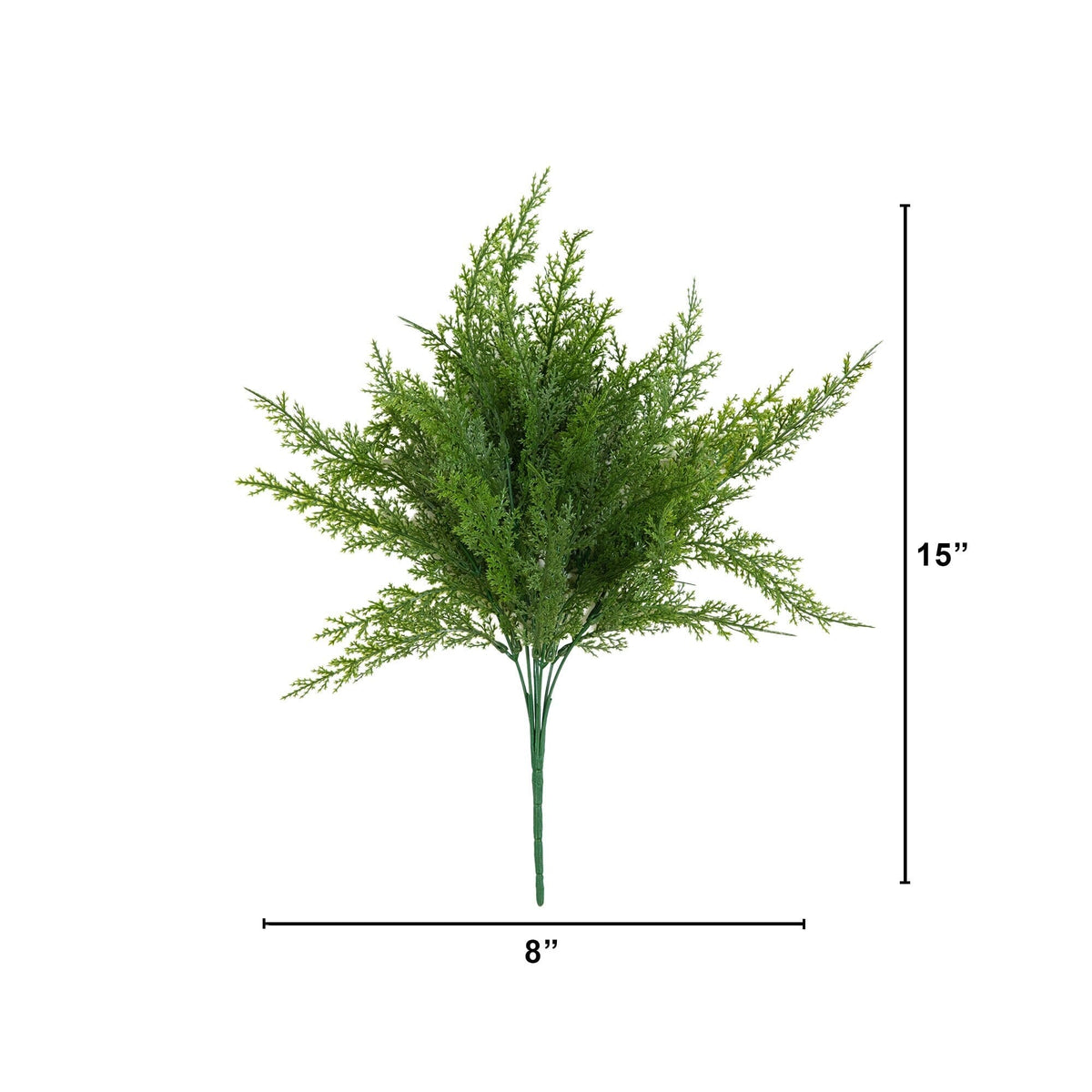 15” UV Resistant Artificial Cedar Bush (Indoor/Outdoor) - Set of 4