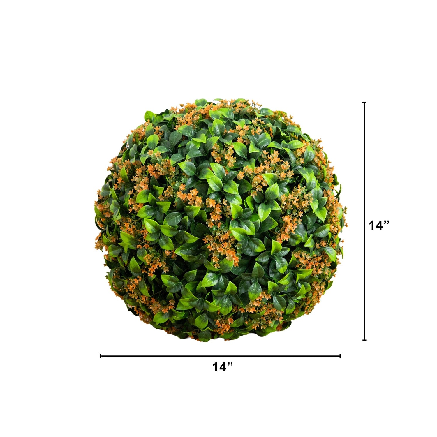 14” UV Resistant Artificial Flowering Boxwood Ball (Indoor/Outdoor)