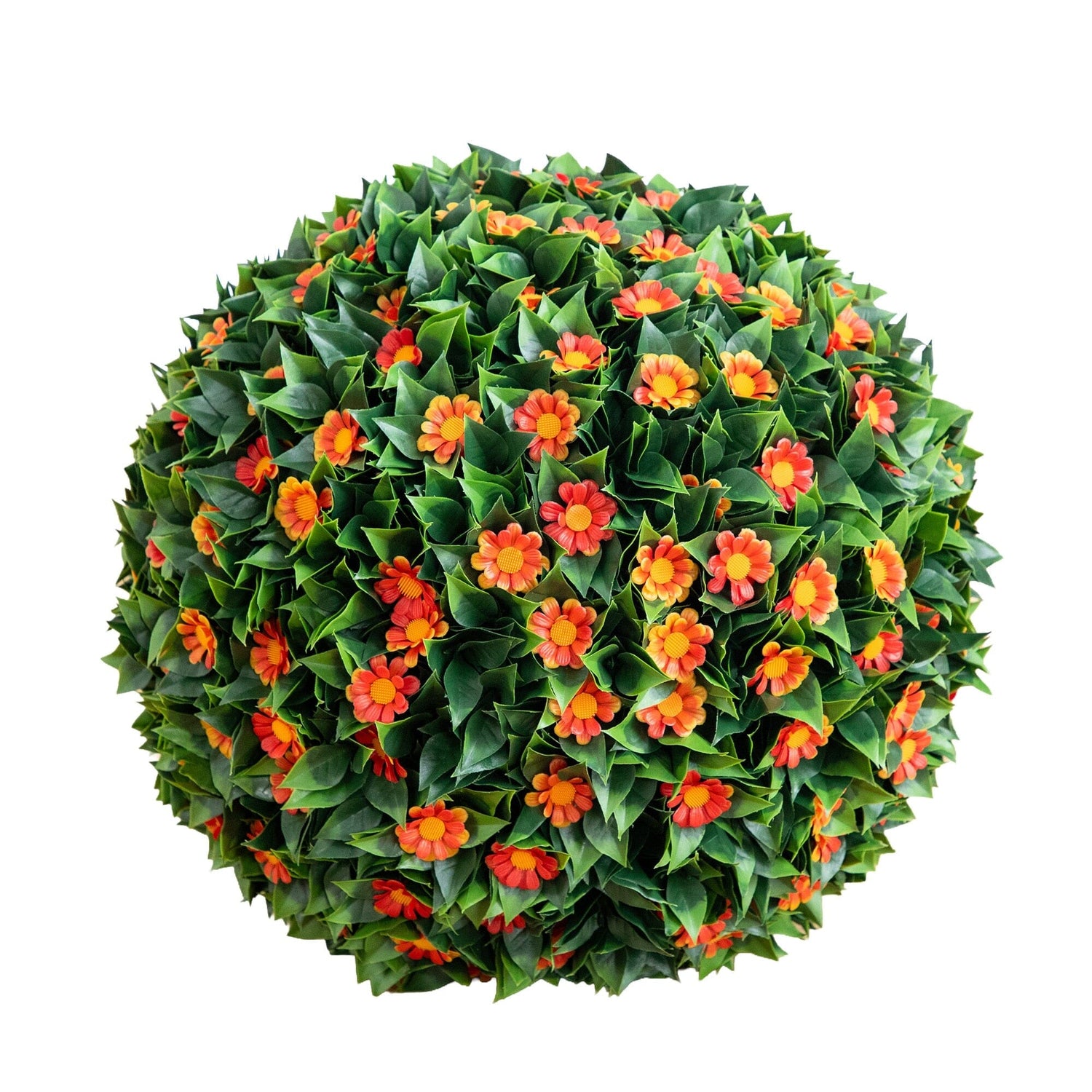 15” UV Resistant Artificial Flowering Daisy Boxwood Ball (Indoor/Outdoor)