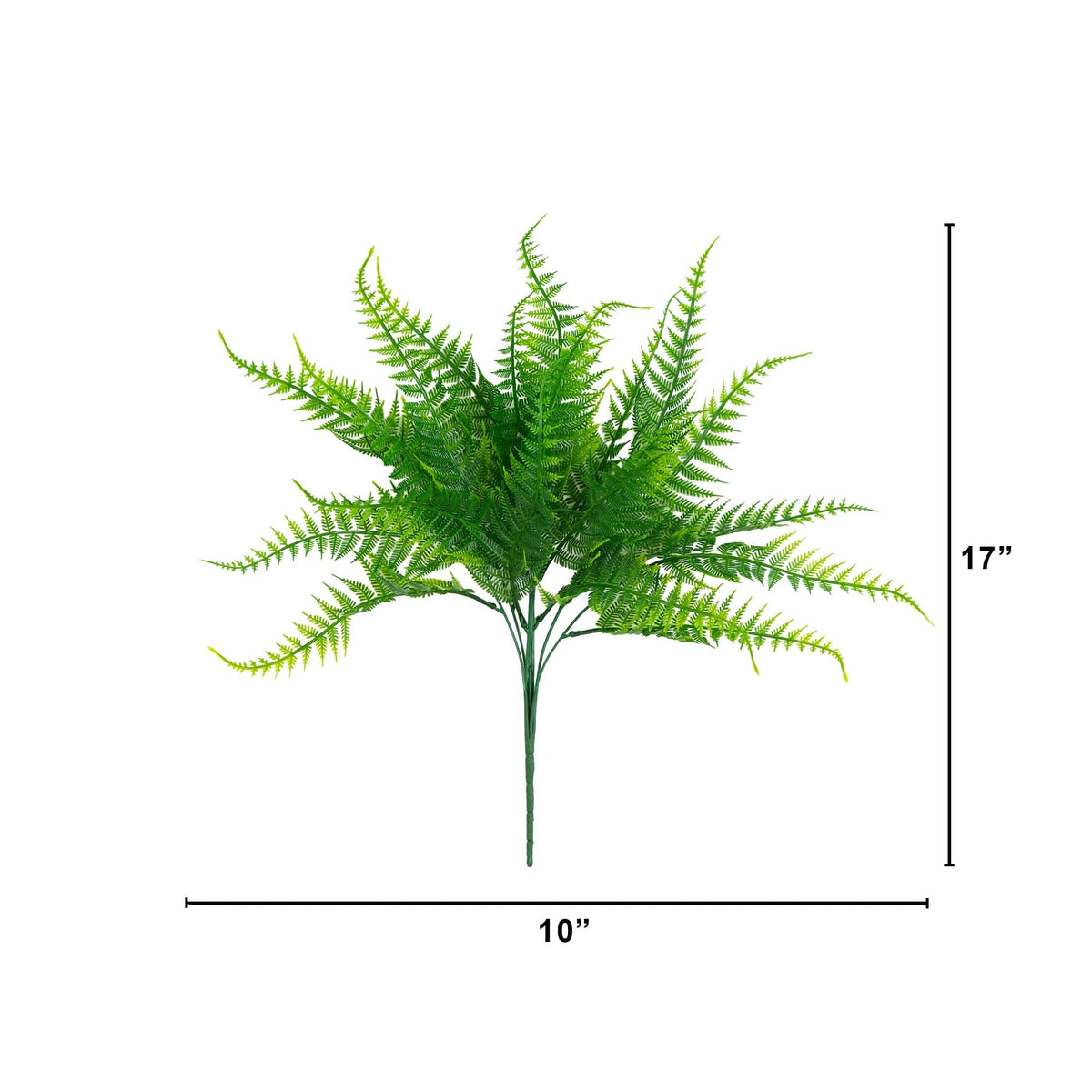 17” UV Resistant Artificial Fern Bush (Indoor/Outdoor) - Set of 6