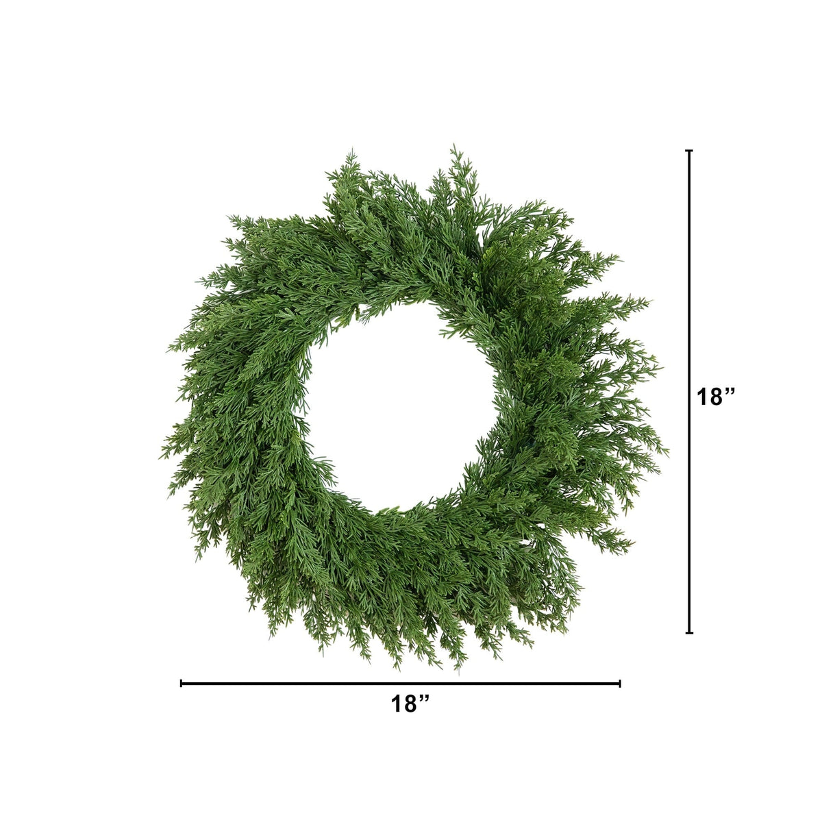 18” Artificial Real Touch Cedar Wreath