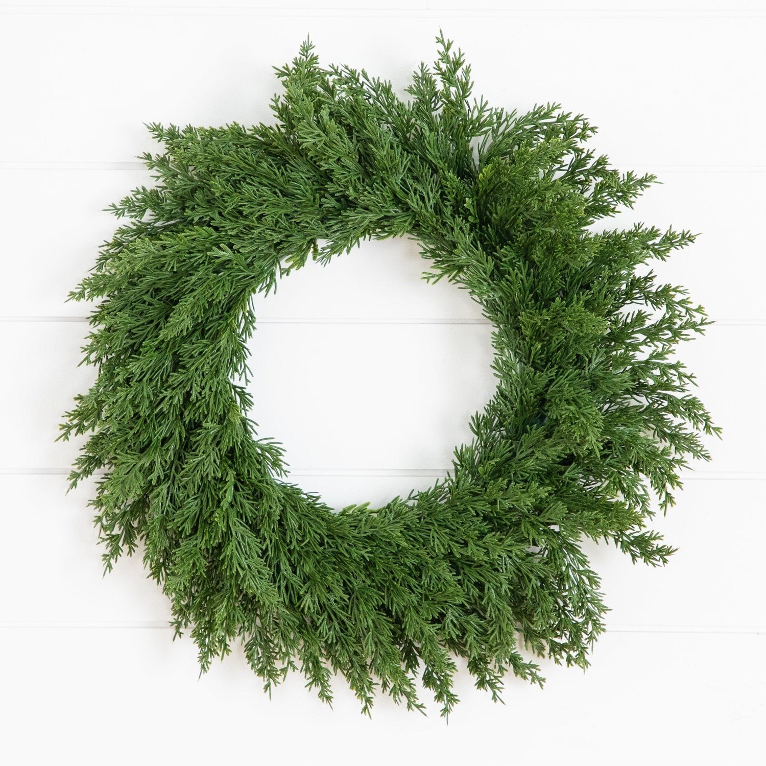 18” Artificial Real Touch Cedar Wreath
