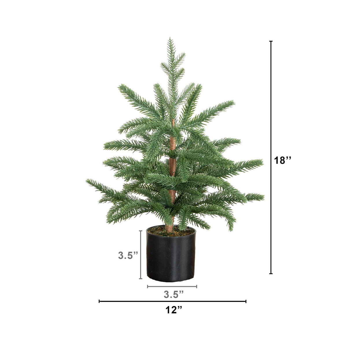 18” Pre-Lit Artificial Christmas Tree with 12 LED Lights