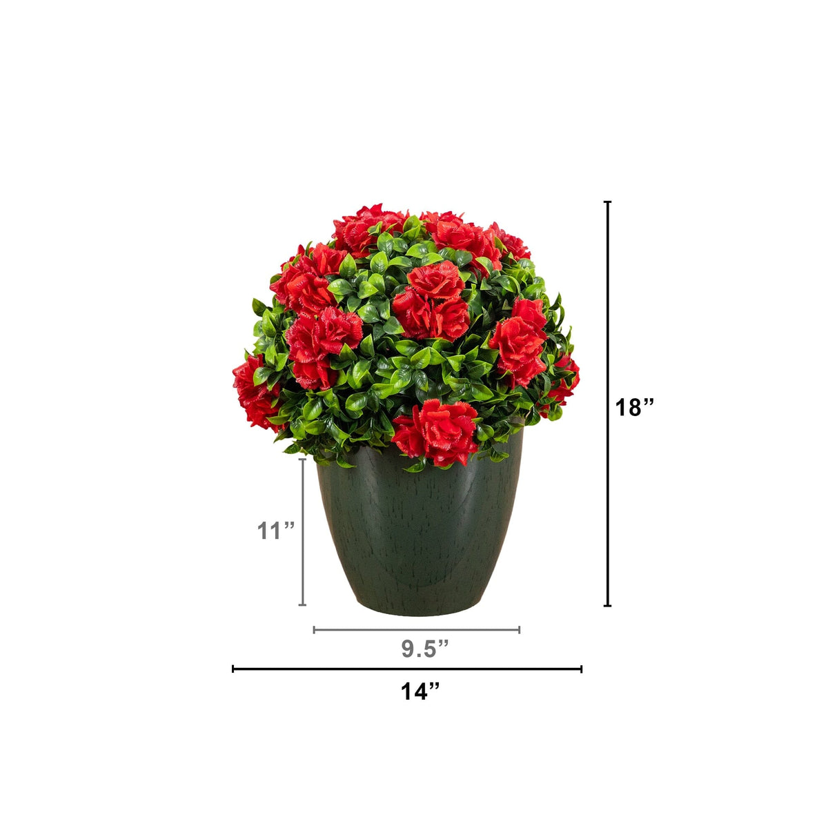 18” UV Resistant Artificial Camellia in Black Decorative Planter (Indoor/Outdoor)