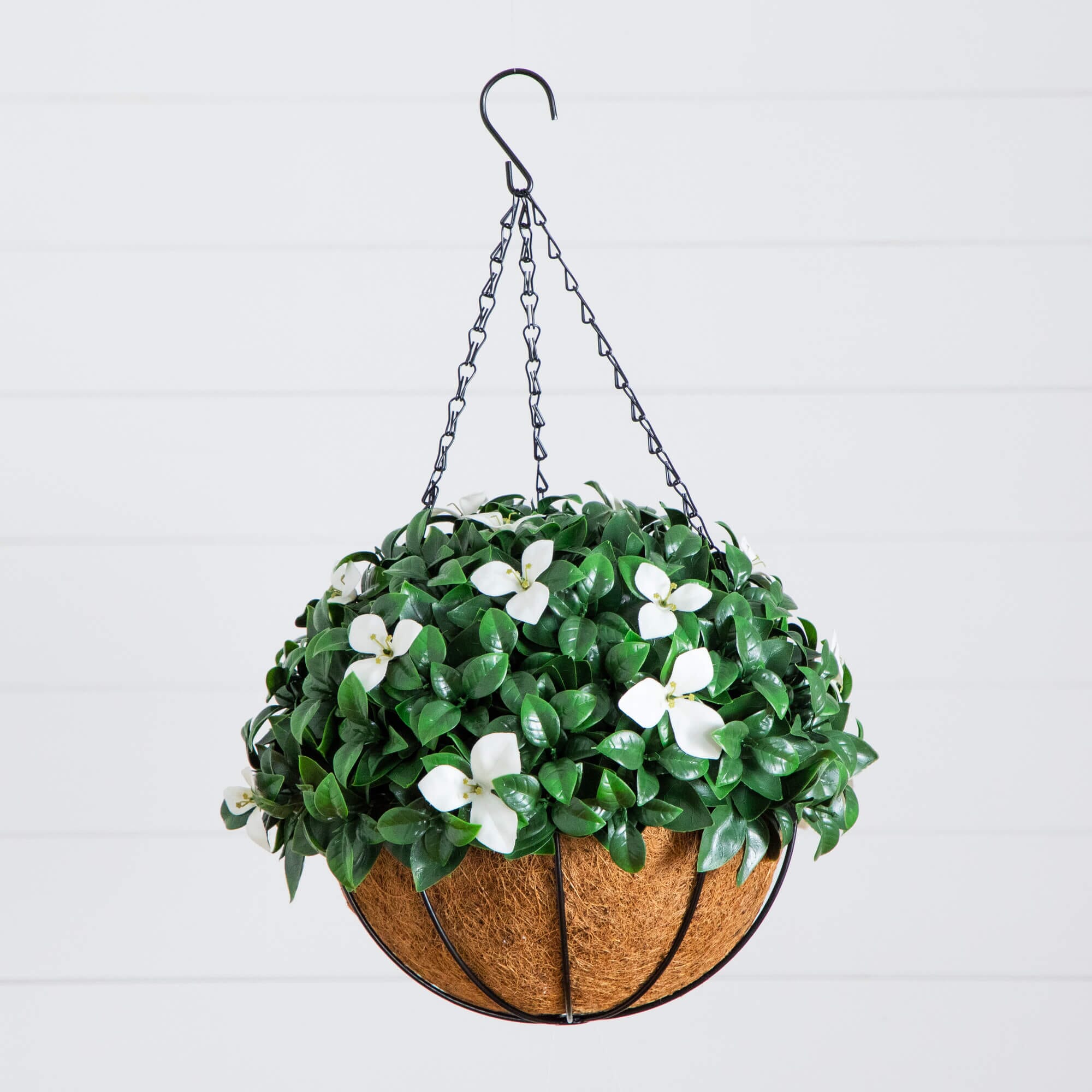 hanging gardenia plant 18" UV Resistant Artificial Gardenia Hanging Basket (Indoor/Outdoor)