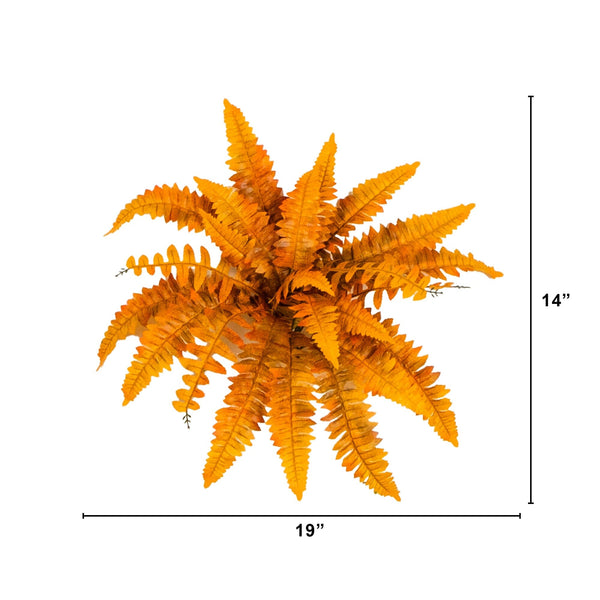 19" Autumn Artificial Fall Boston Fern - Set of 6