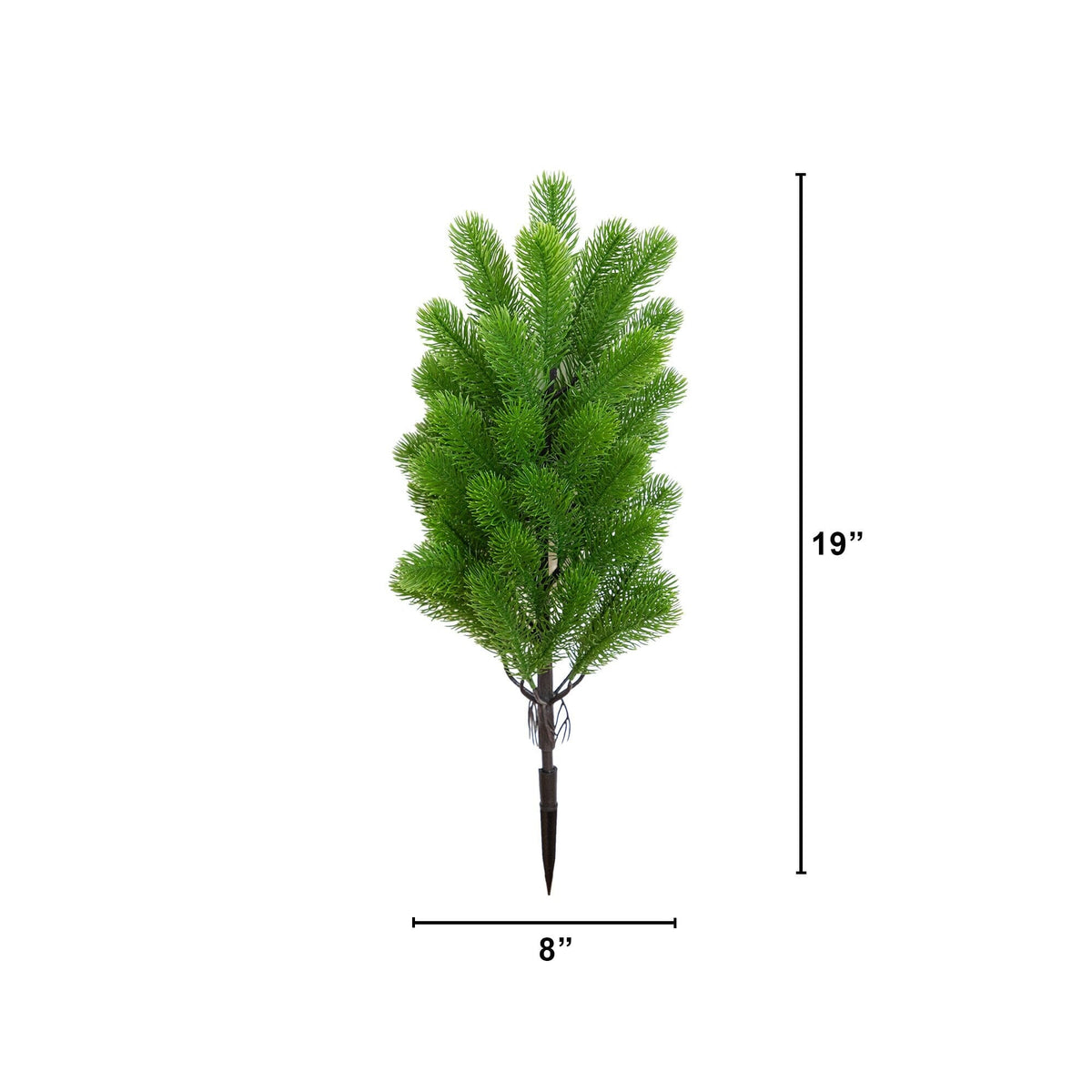 19” UV Resistant Artificial Christmas Pine with Stake (Indoor/Outdoor) - Set of 2