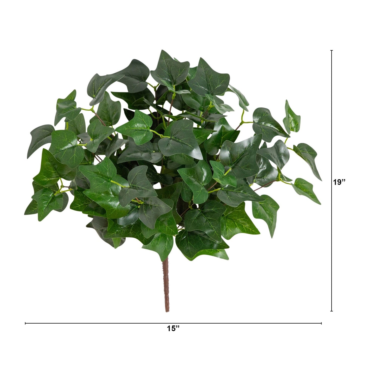 19" UV Resistant Artificial Puff Ivy Bush (Indoor/Outdoor) - Set of 3