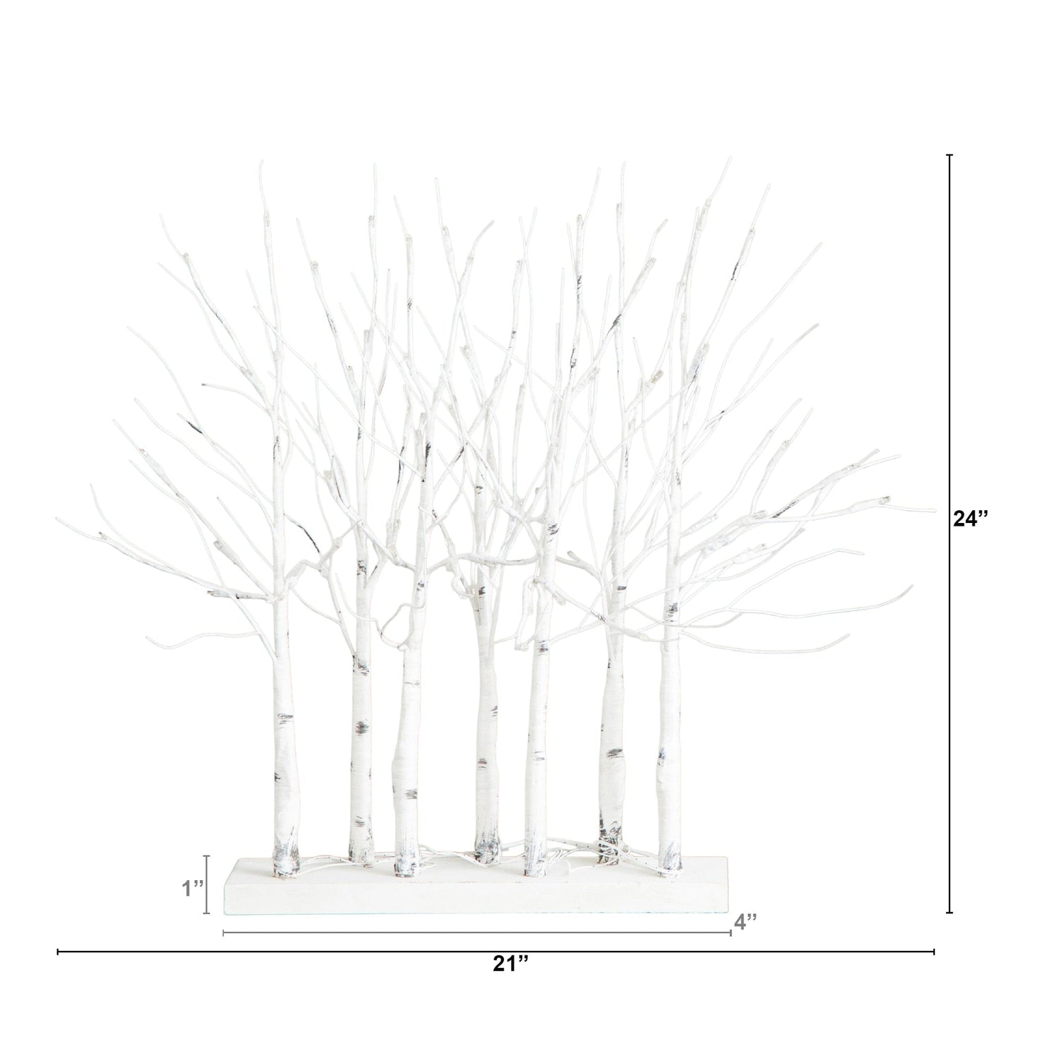 2' Pre-Lit Artificial White Birch Centerpiece with 84 LED Lights
