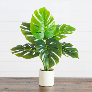 20" Artificial Swiss Monstera Plant