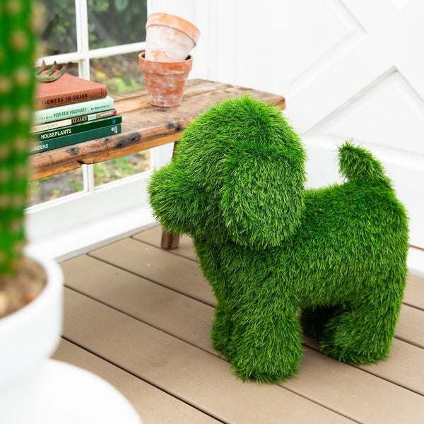 18" UV Resistant Artificial Grass Garden Plush Topiary Puppy Dog (Indoor/Outdoor)