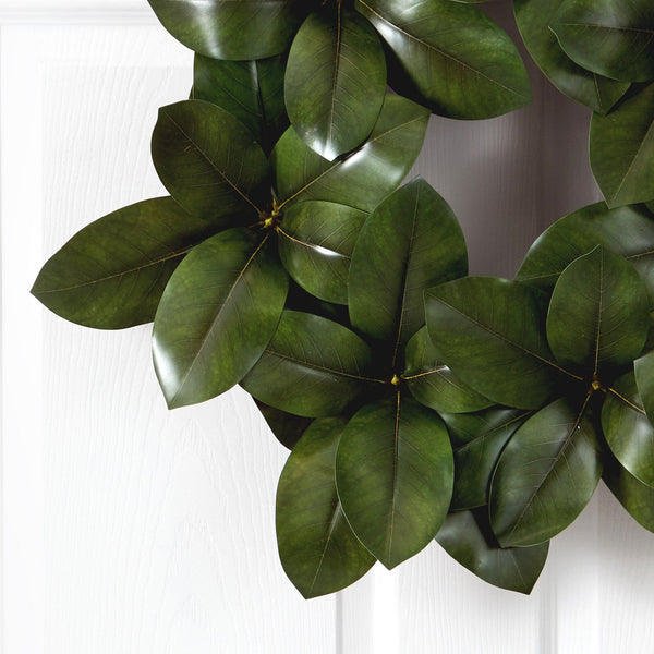 22” Magnolia Leaf Artificial Wreath