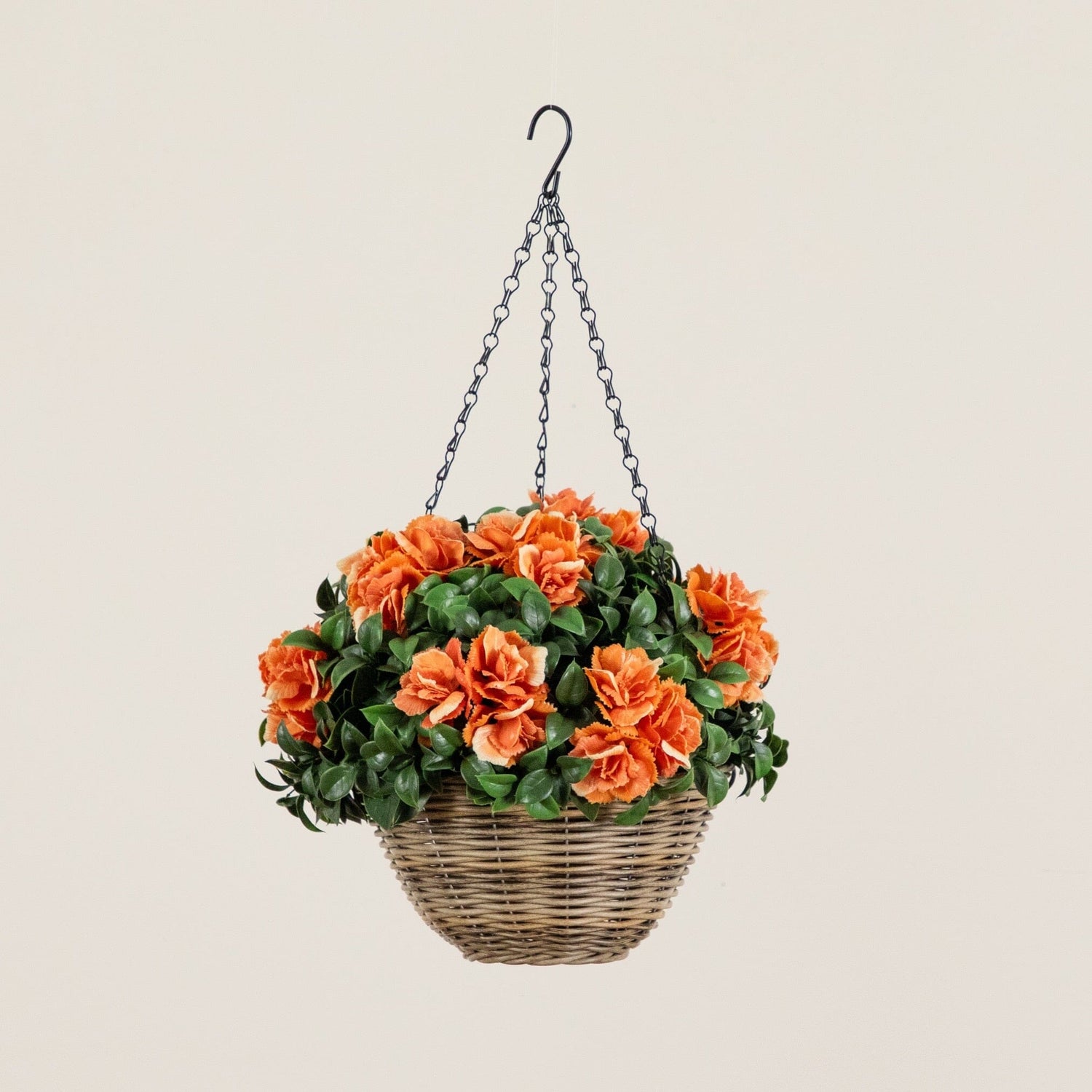 22” UV Resistant Artificial Camellia in Hanging Basket (Indoor/Outdoor)