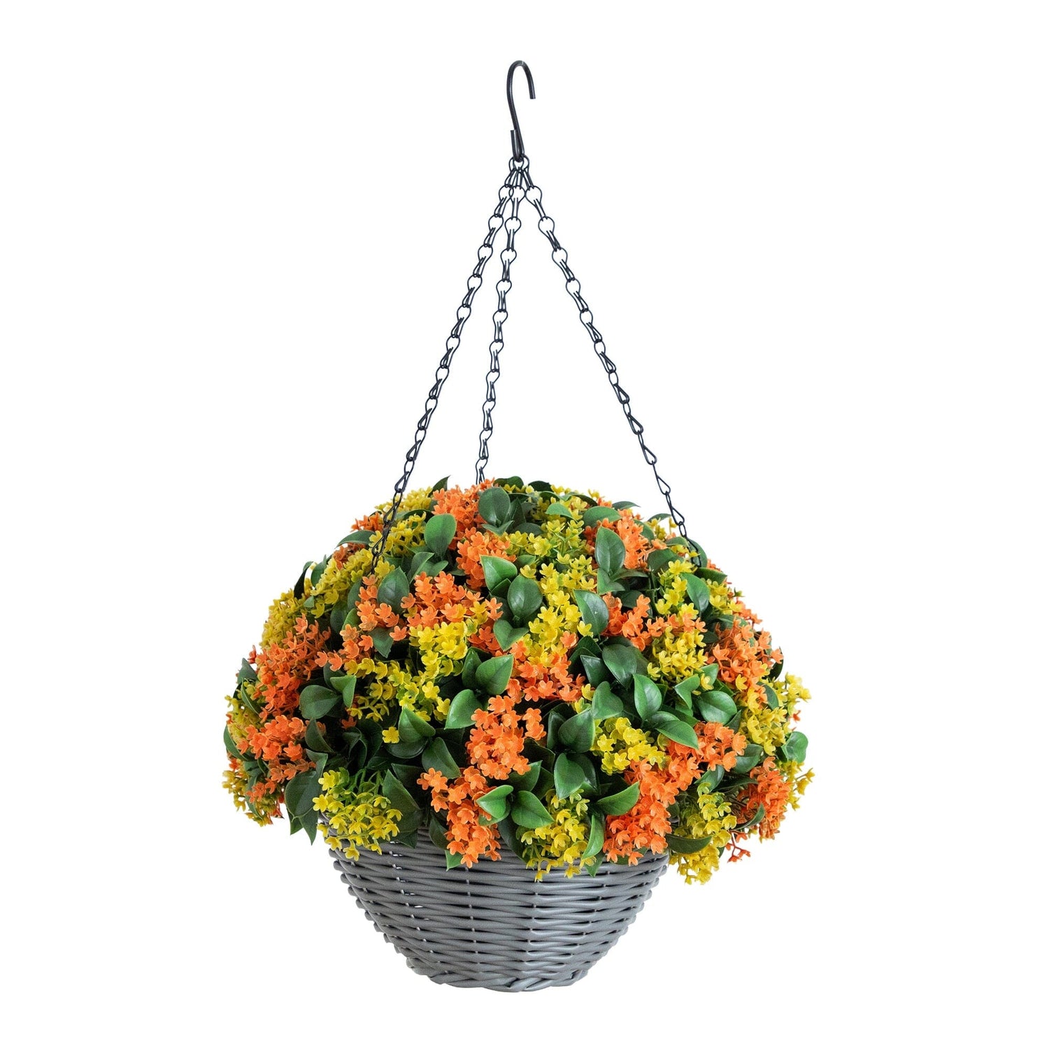 22” UV Resistant Autumn Artificial Fall Gardenia Hanging Basket (Indoor/Outdoor)