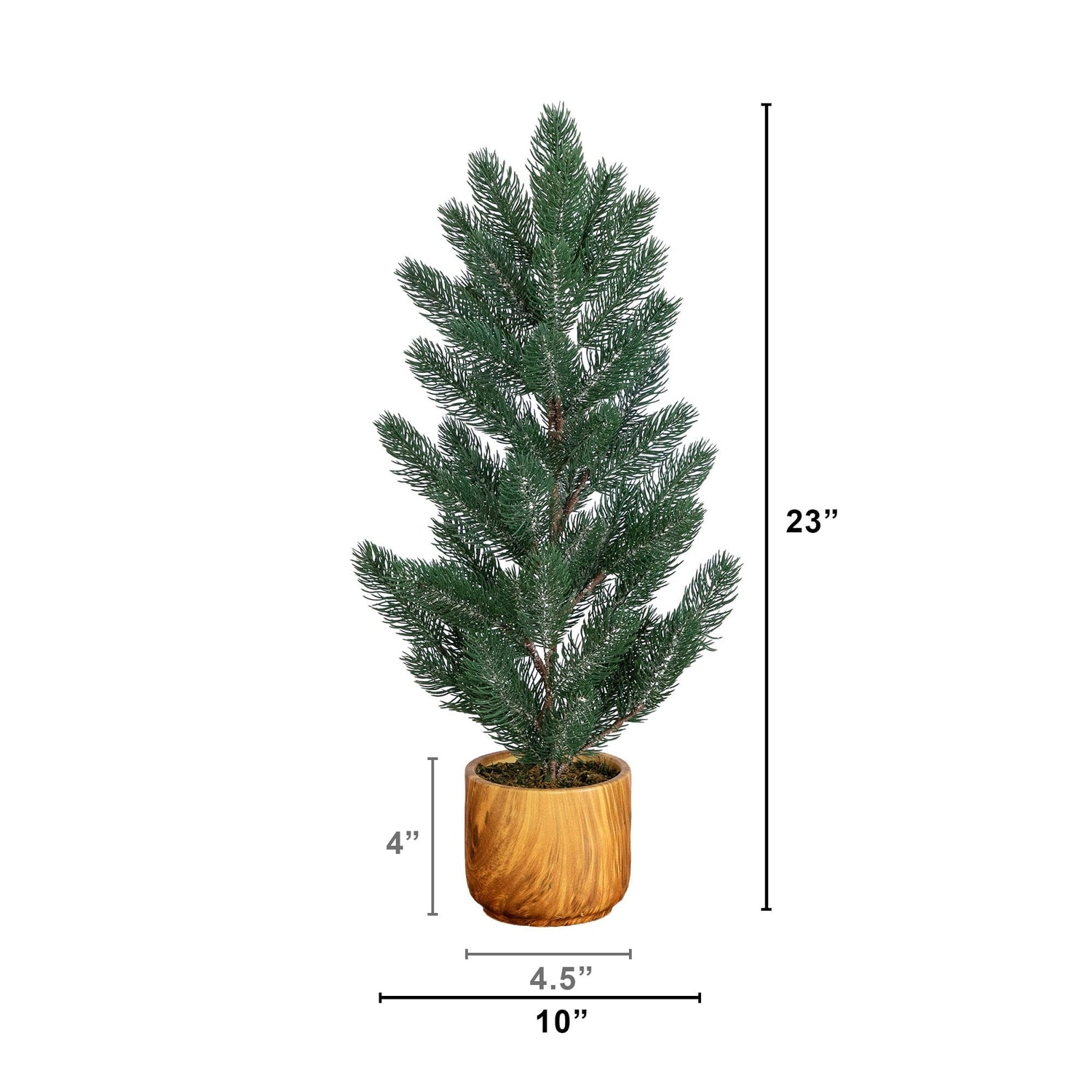 23” Artificial Christmas Pine Tree in Decorative Wood Planter