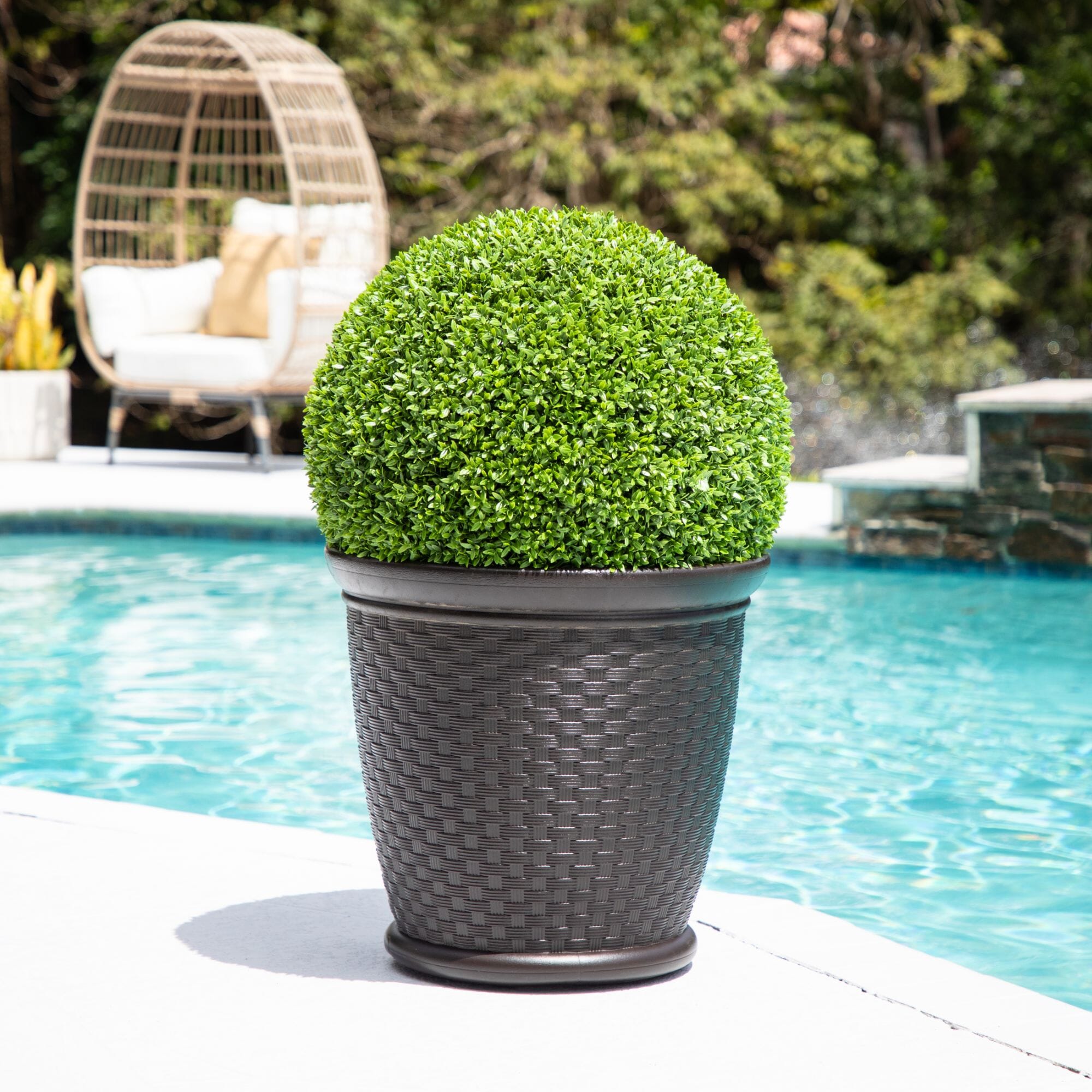 plastic boxwood plants 24” UV Resistant Artificial Boxwood Ball (Indoor/Outdoor) – Nearly Natural