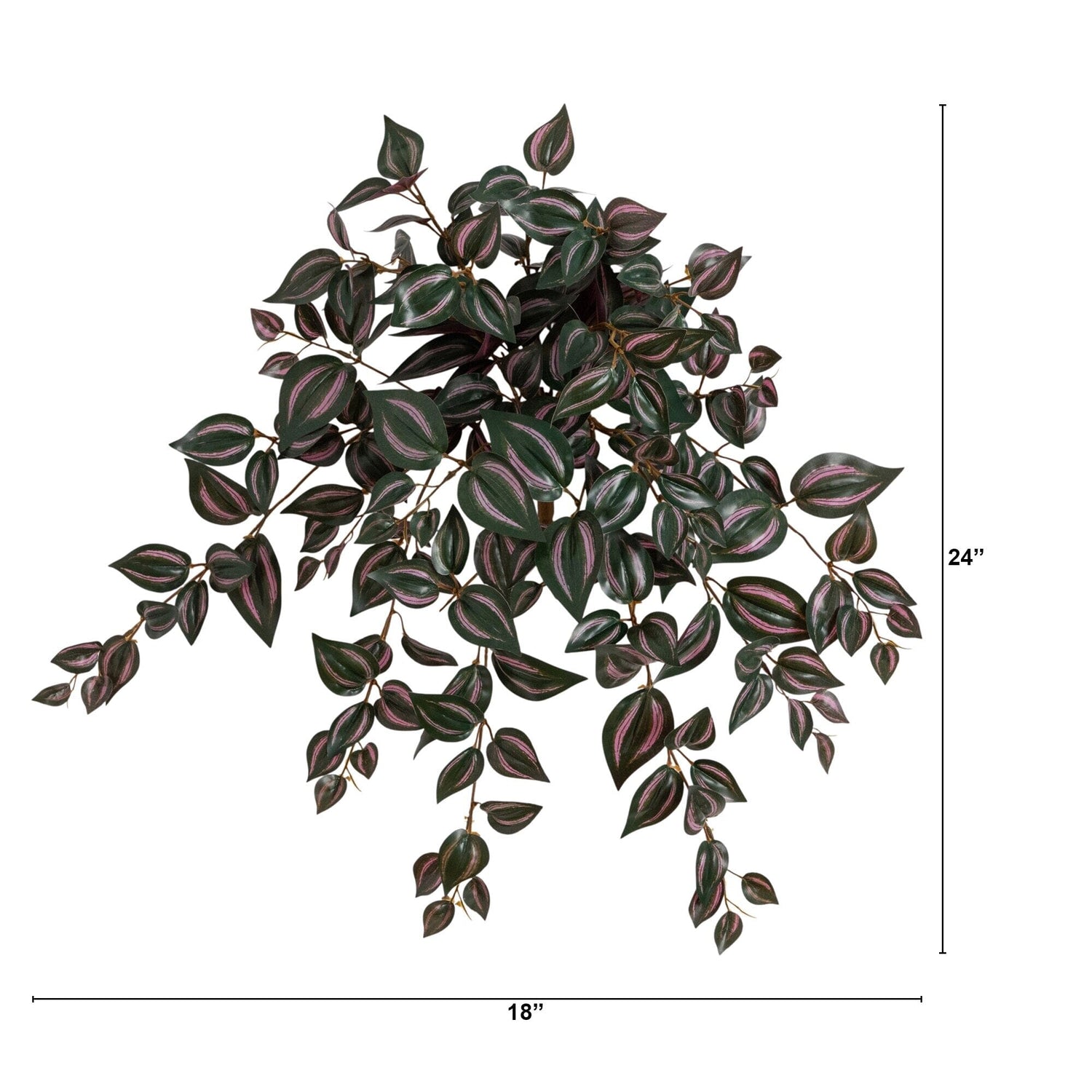 24" UV Resistant Artificial Wandering Jew Hanging Plant (Indoor/Outdoor)- Set of 3