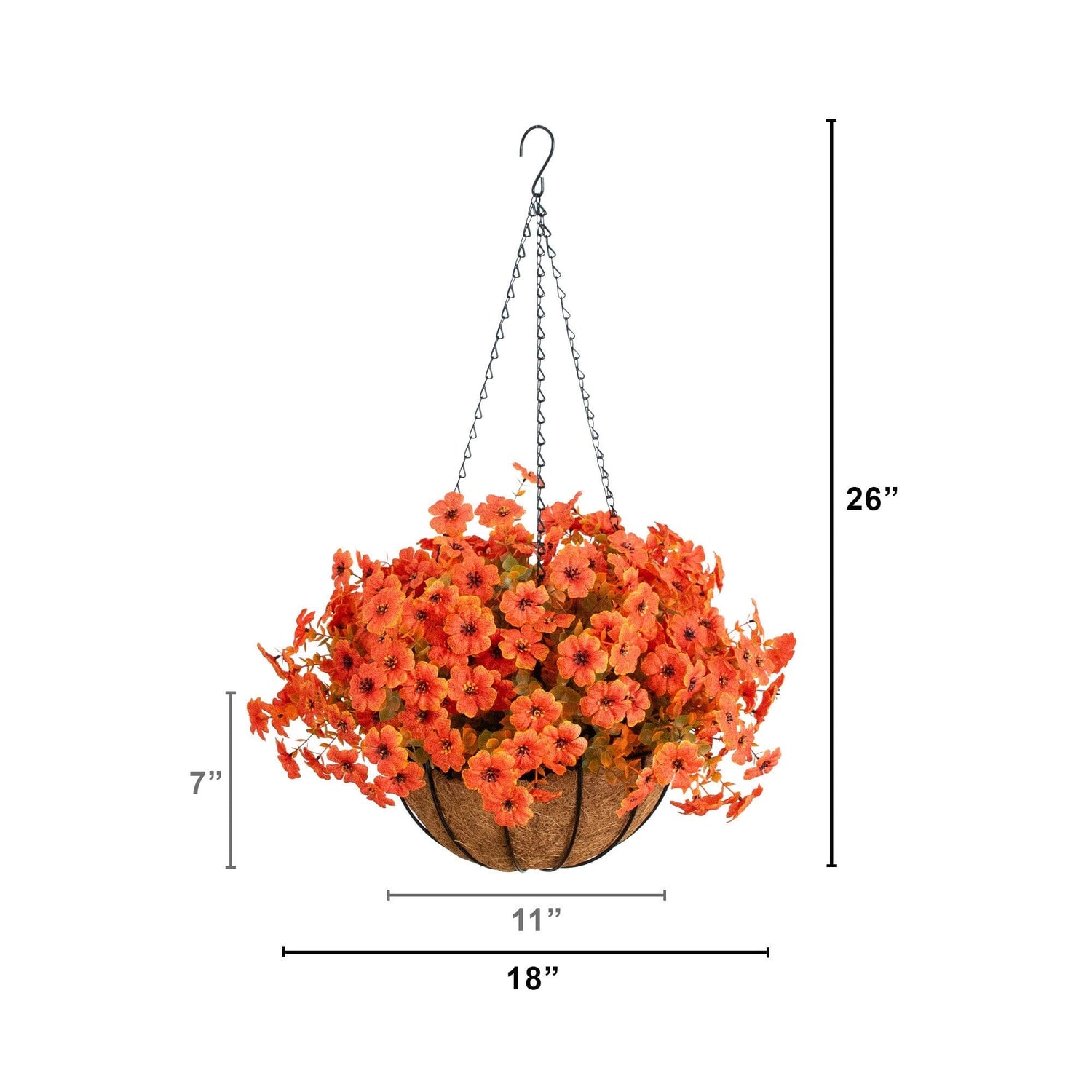 26" UV Resistant Autumn Artificial Daisy Fall Plant and Hanging Basket DIY Kit (Indoor/Outdoor)