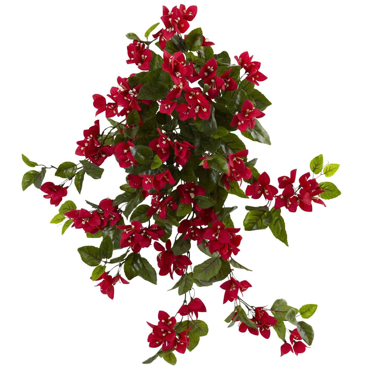 28” UV Resistant Artificial Bougainvillea Hanging Plant (Indoor/Outdoor) - Set of 2