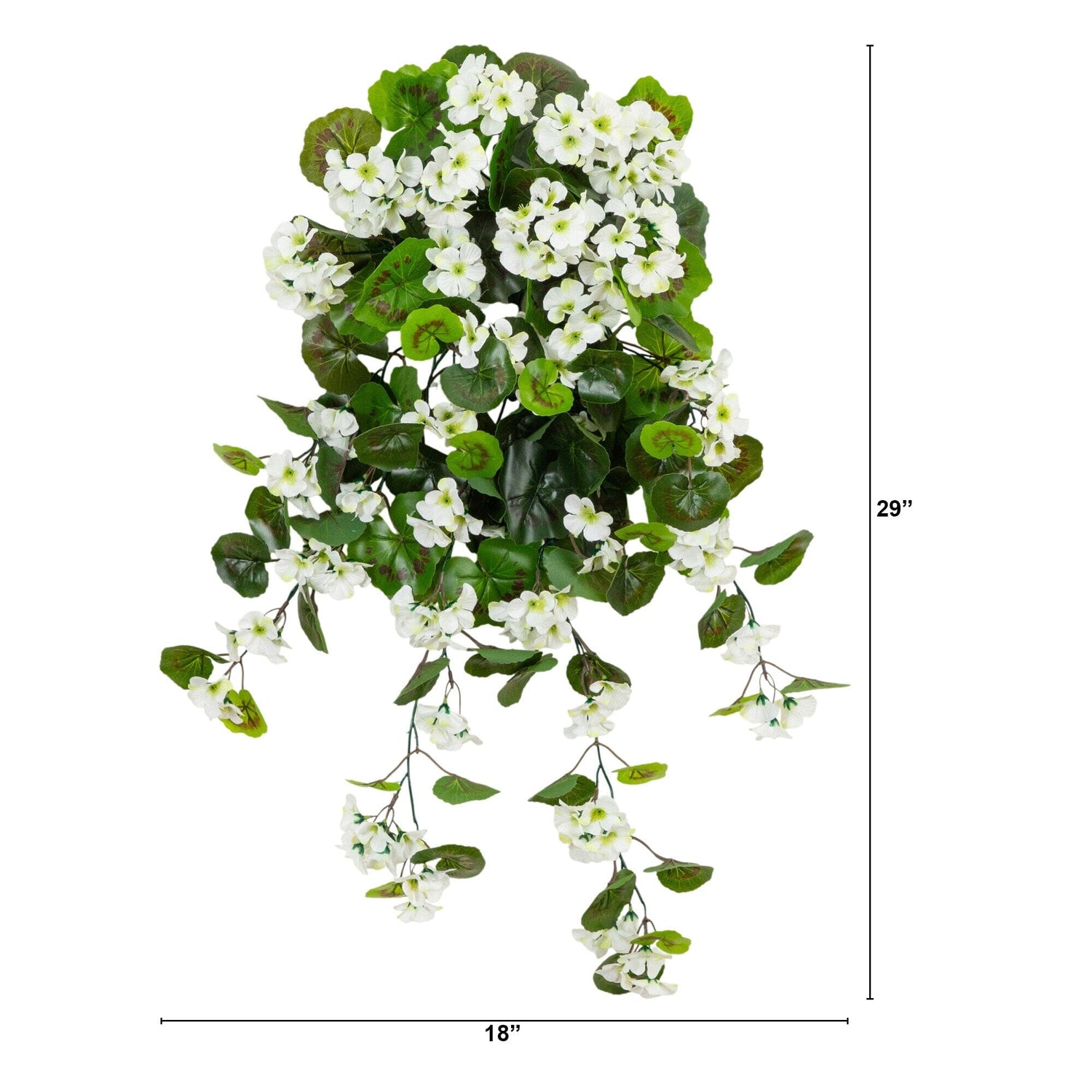 29" UV Resistant Artificial Geranium Hanging Plant (Indoor/Outdoor) - Set of 2