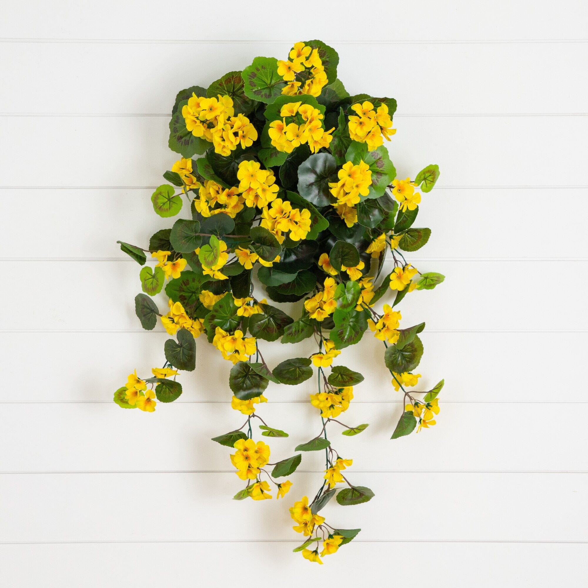 hanging plant with yellow flowers 29" UV Geranium Hanging Plant Set of 2 (Yellow)
