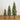 3', 4', 5' Pre-Lit Frosted Artificial Christmas Tree Set with Warm LED Lights - Set of 3