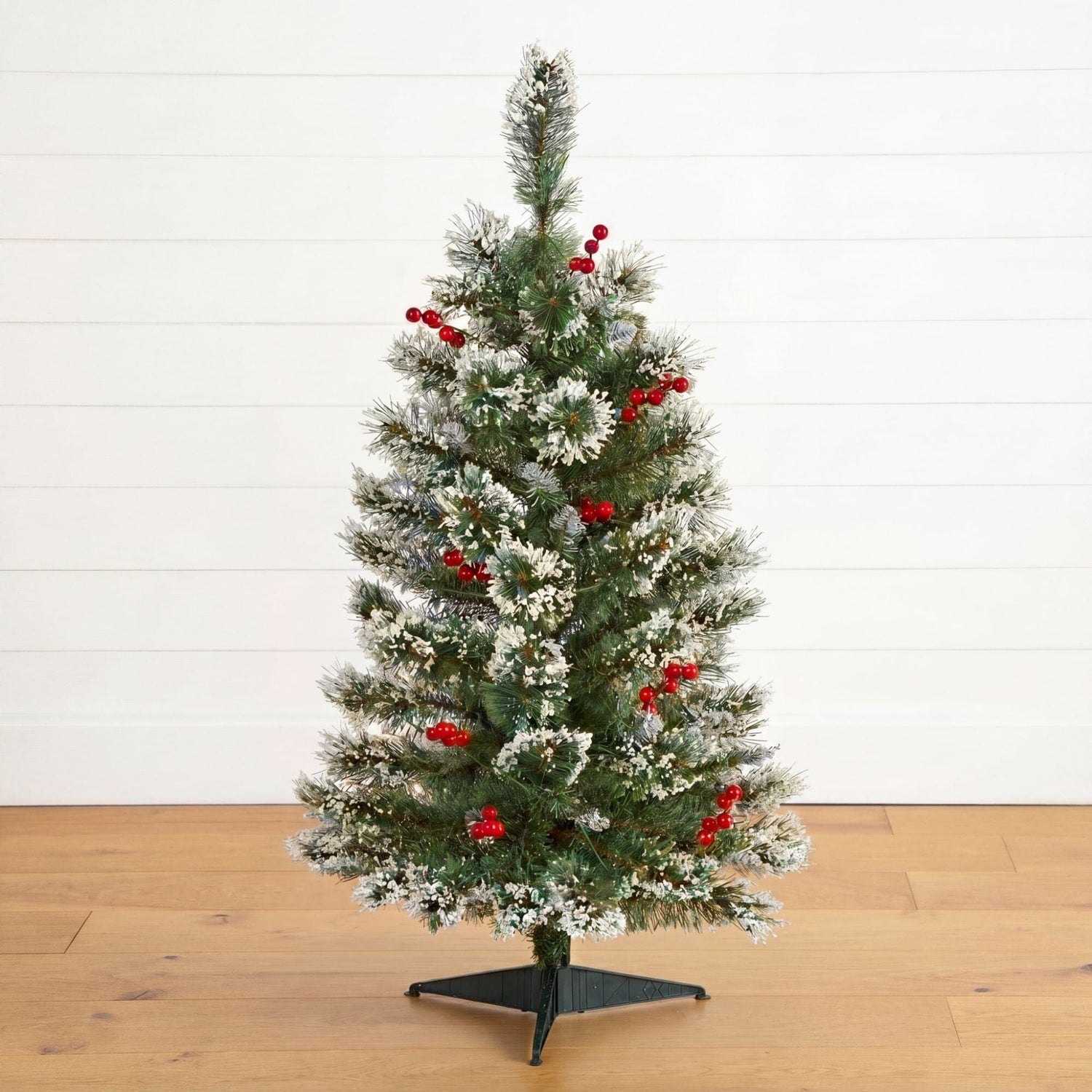 3’ Artificial Frosted Swiss Pine Christmas Tree with Berries