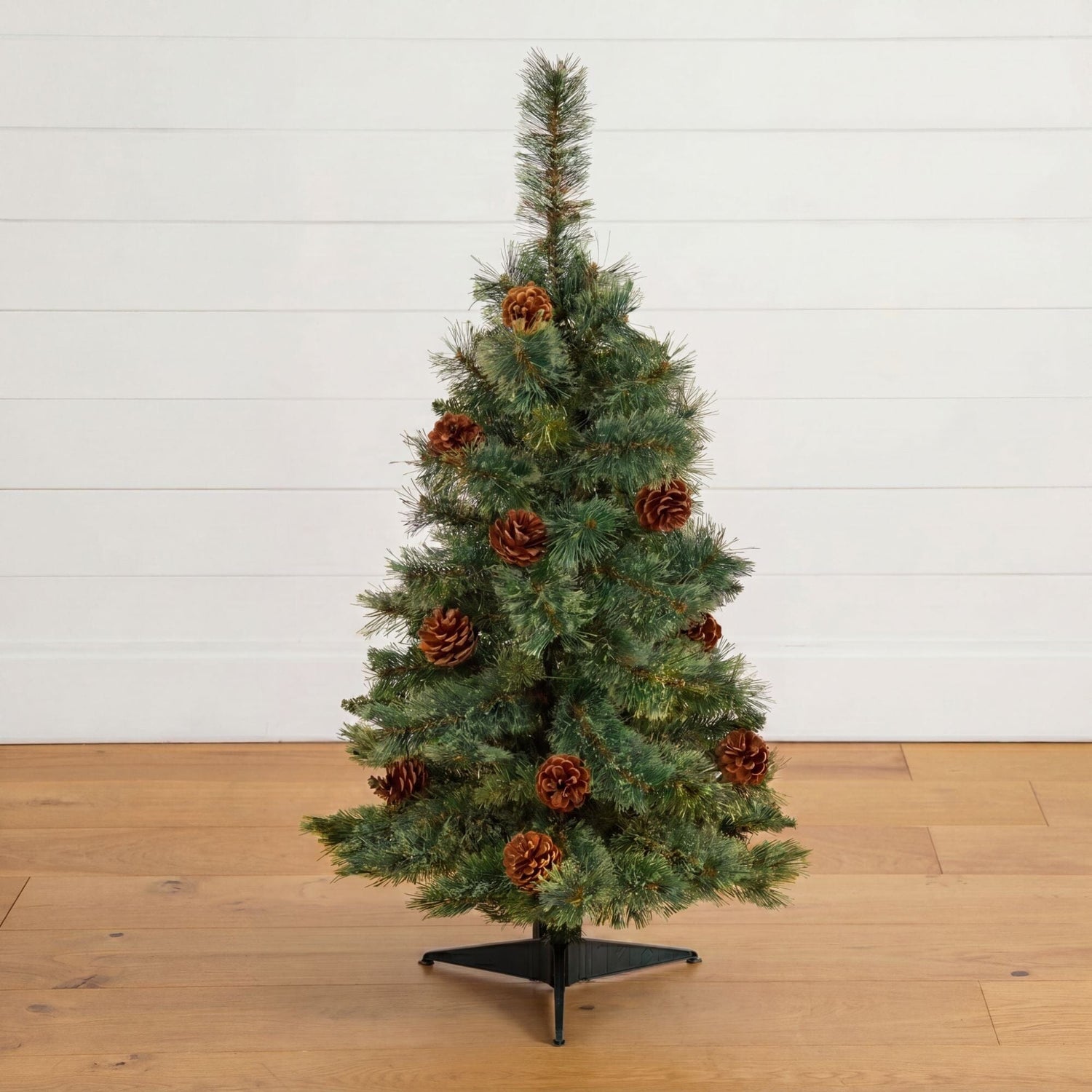 3’ Artificial White Mountain Pine Christmas Tree with Pine Cones