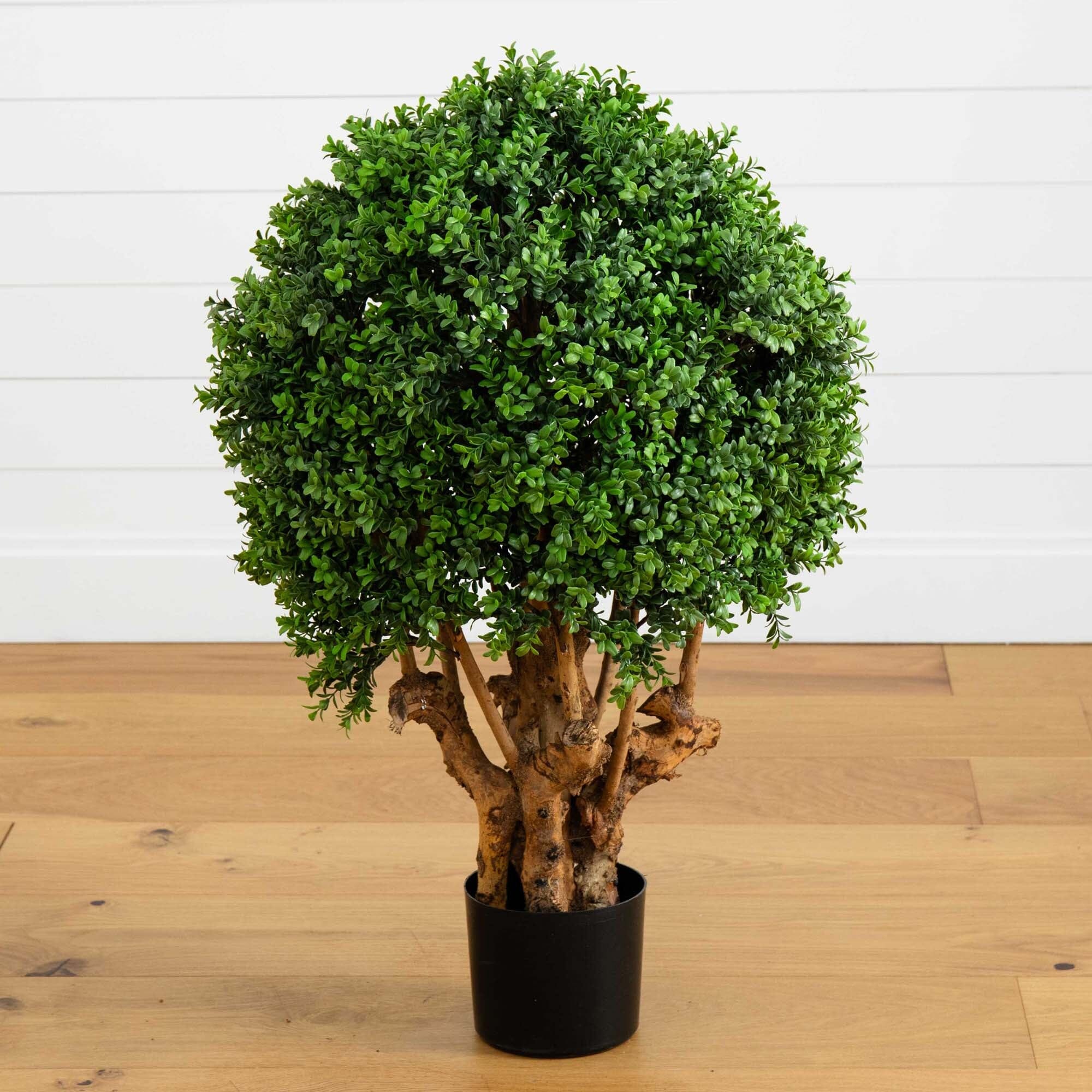 artificial topiary plants in pots Nearly Natural 3 ft. Boxwood Artificial Topiary Tree