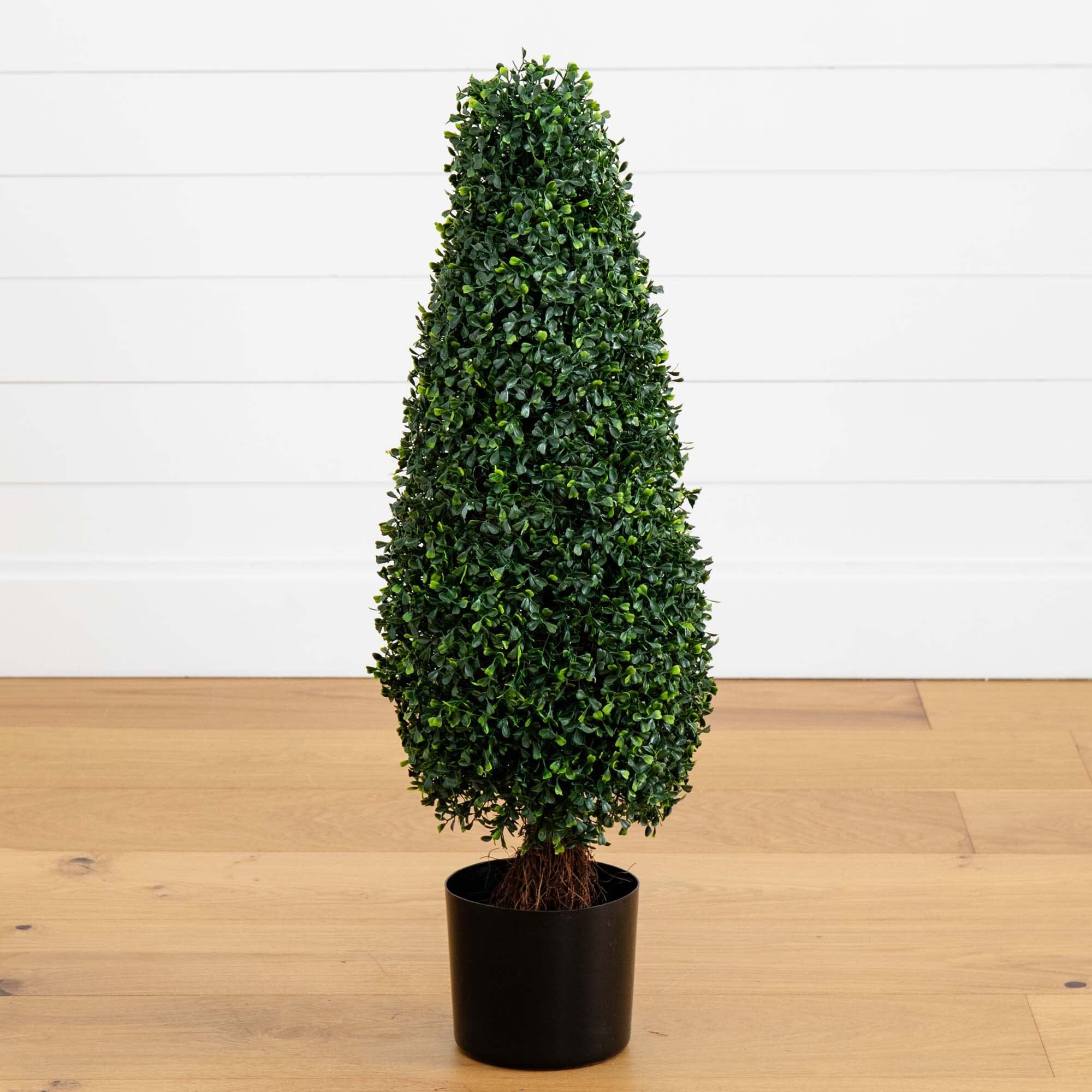 Nearly Natural 3' Boxwood Tower Topiary UV Resistant (Indoor/Outdoor), image size:2000x2000