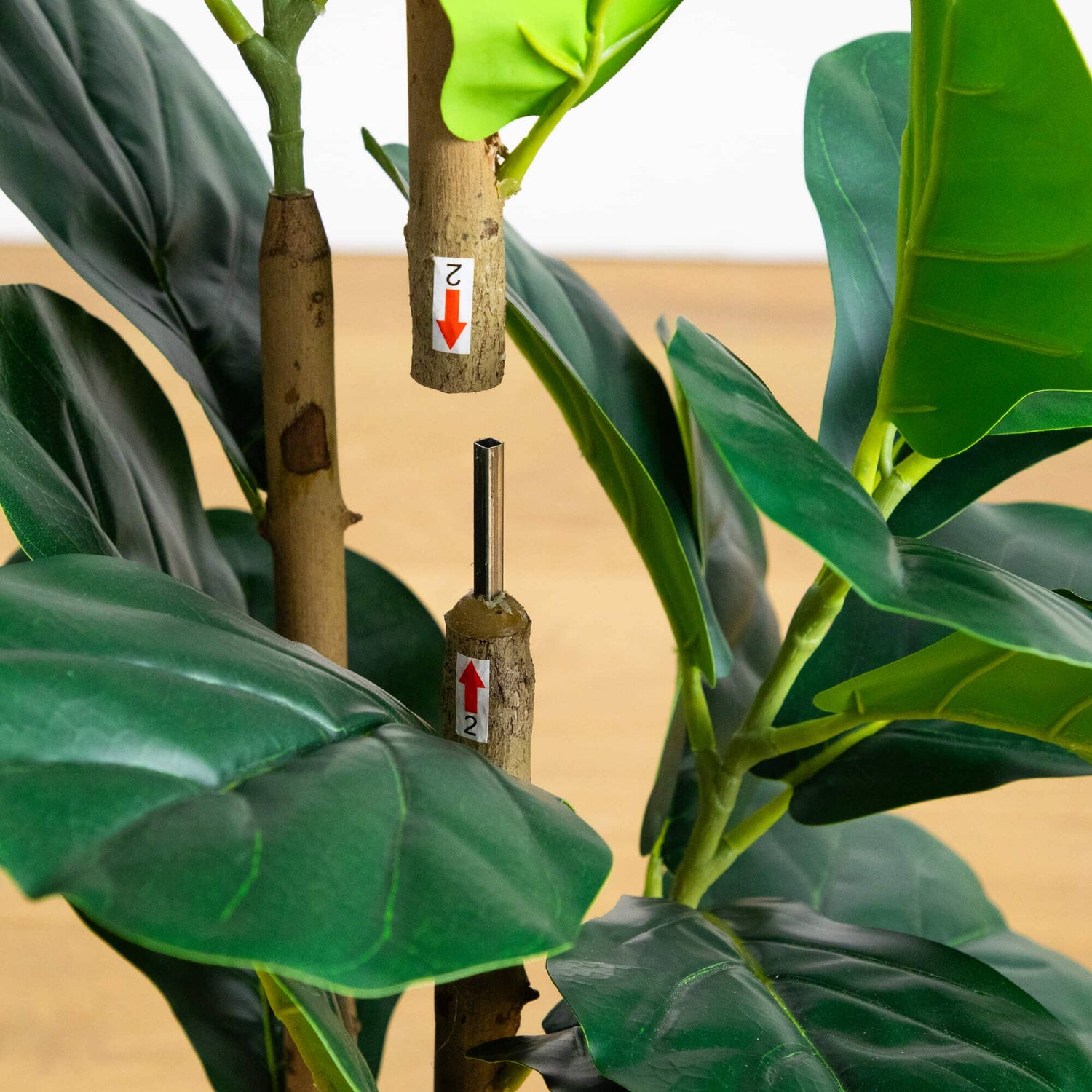 3' Artificial Fiddle Leaf Tree in Decorative White Planter