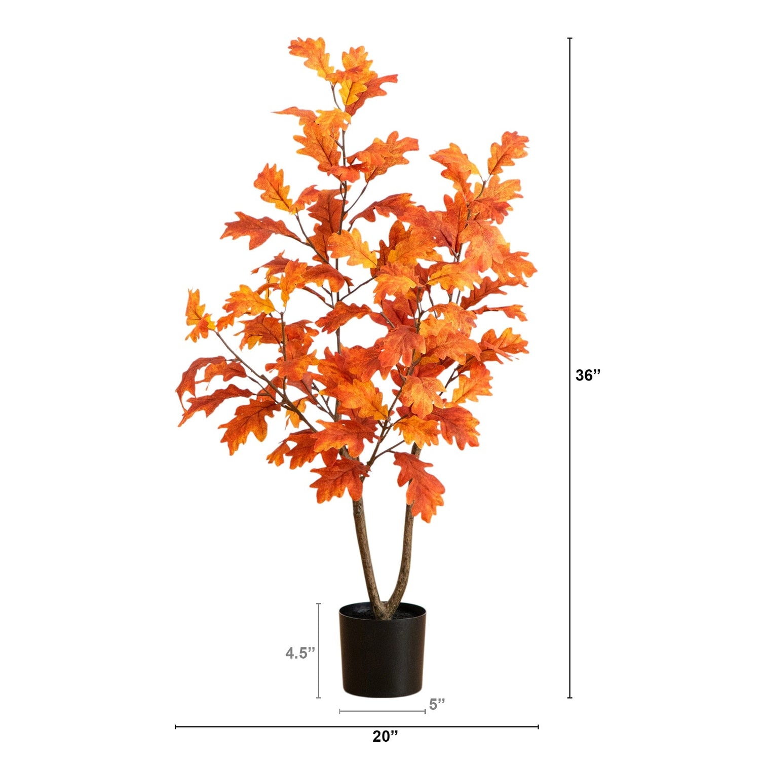 3' Autumn Oak Artificial Fall Tree