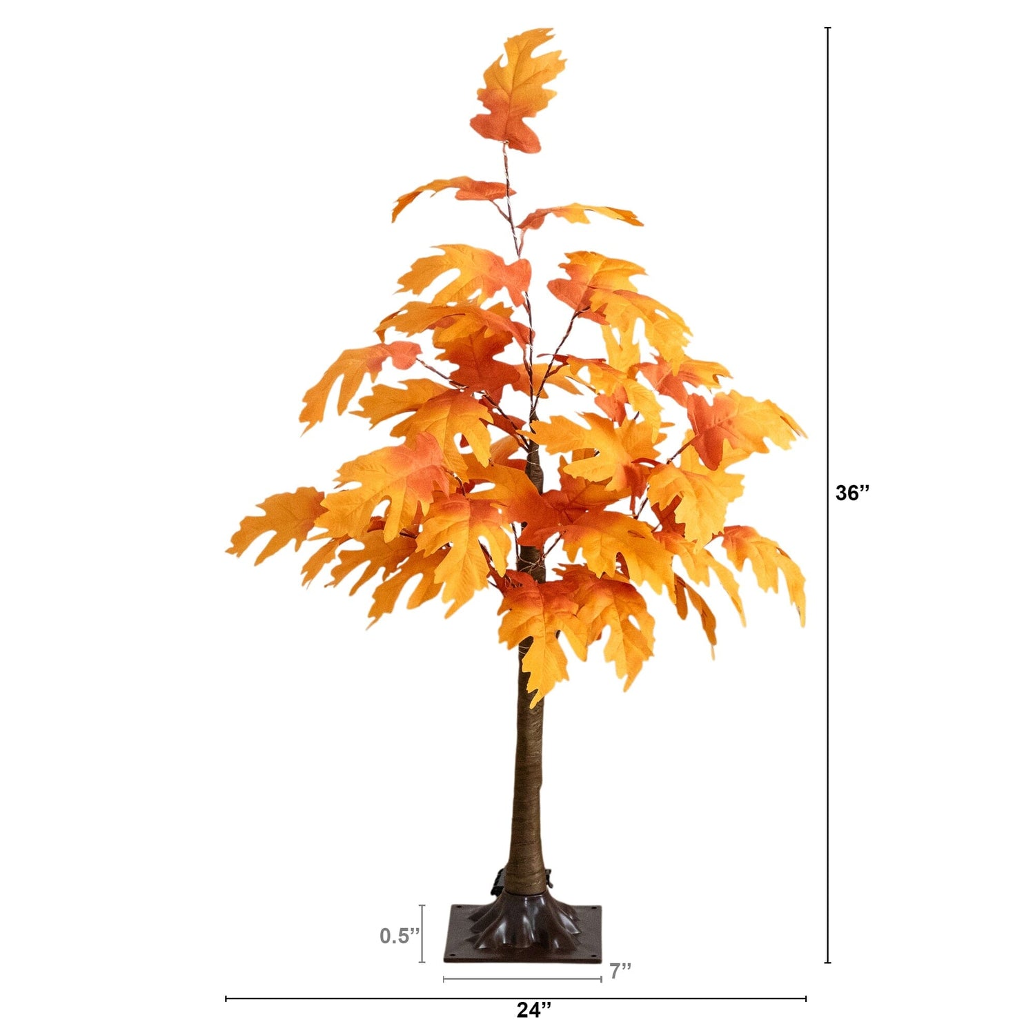 3' Pre-Lit Autumn Maple Artificial Fall Tree with 80 Warm White LED Lights