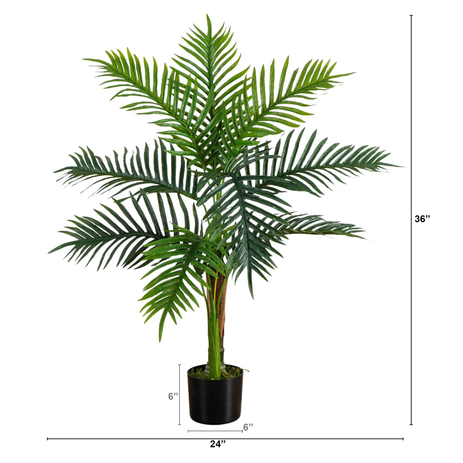 3' UV Resistant Artificial Double Robellini Palm Tree (Indoor/Outdoor)
