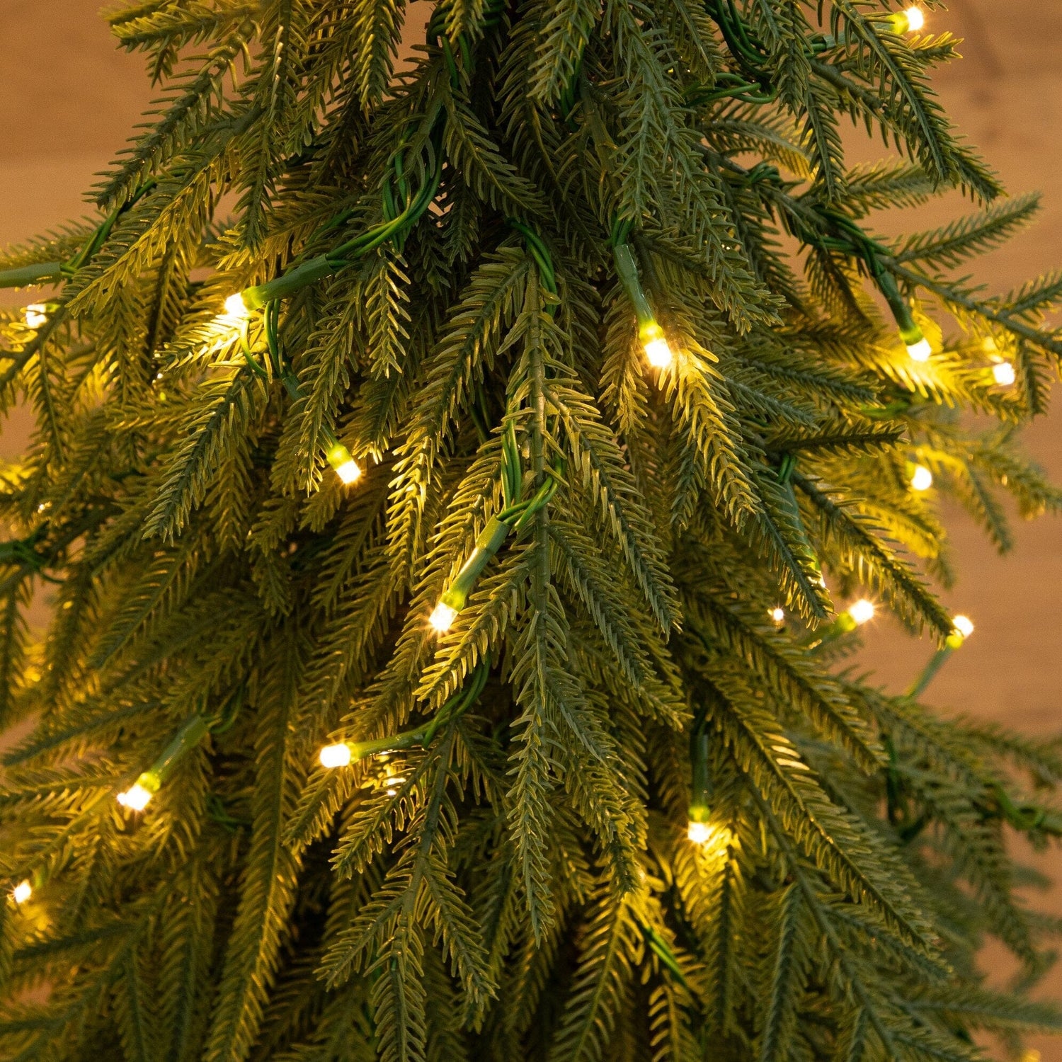 32" Pre-Lit Artificial Weeping Norway Spruce Christmas Tree in Burlap Wrapped Base with 80 LED Lights