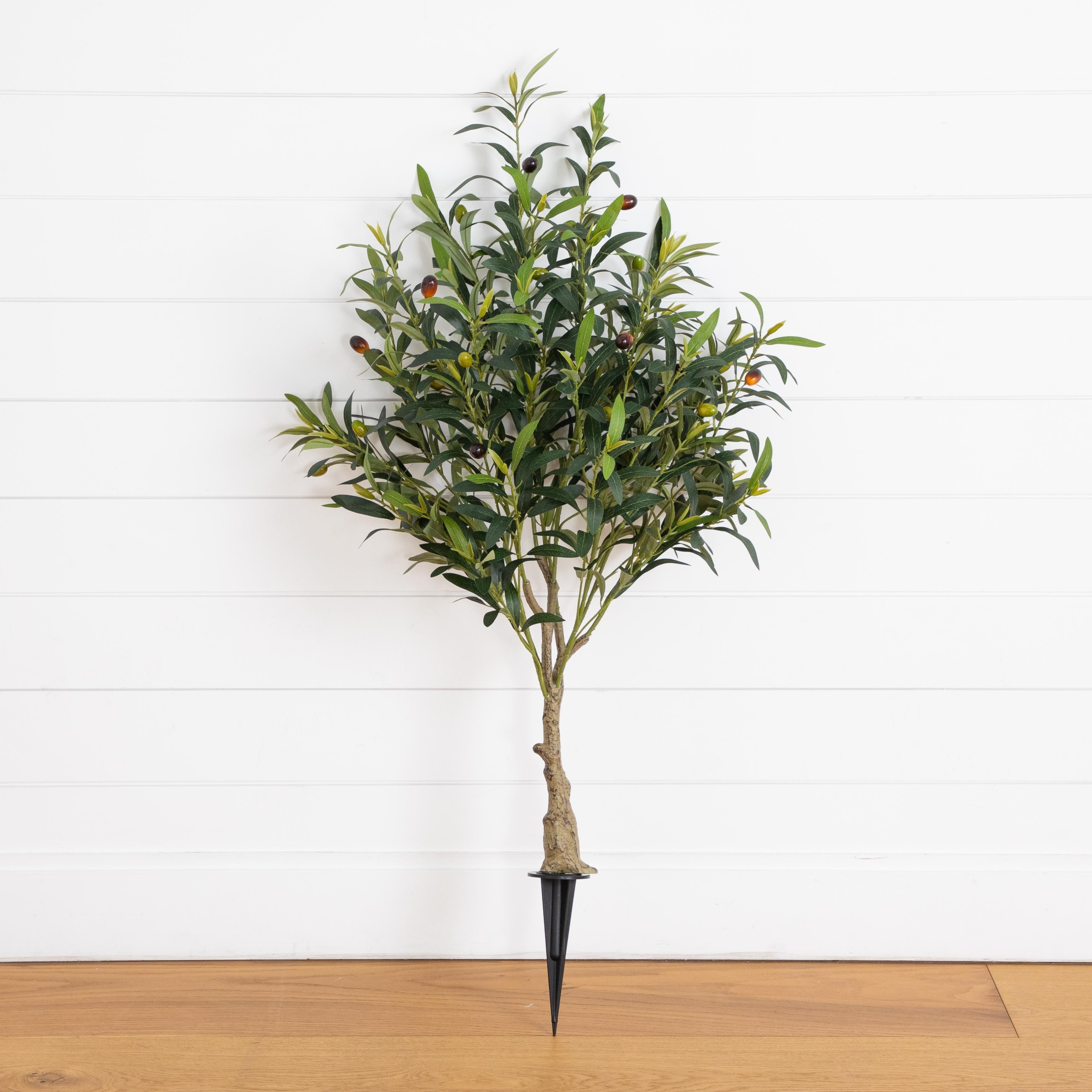 3.5' UV Resistant Artificial Olive Bush with Integrated Ground