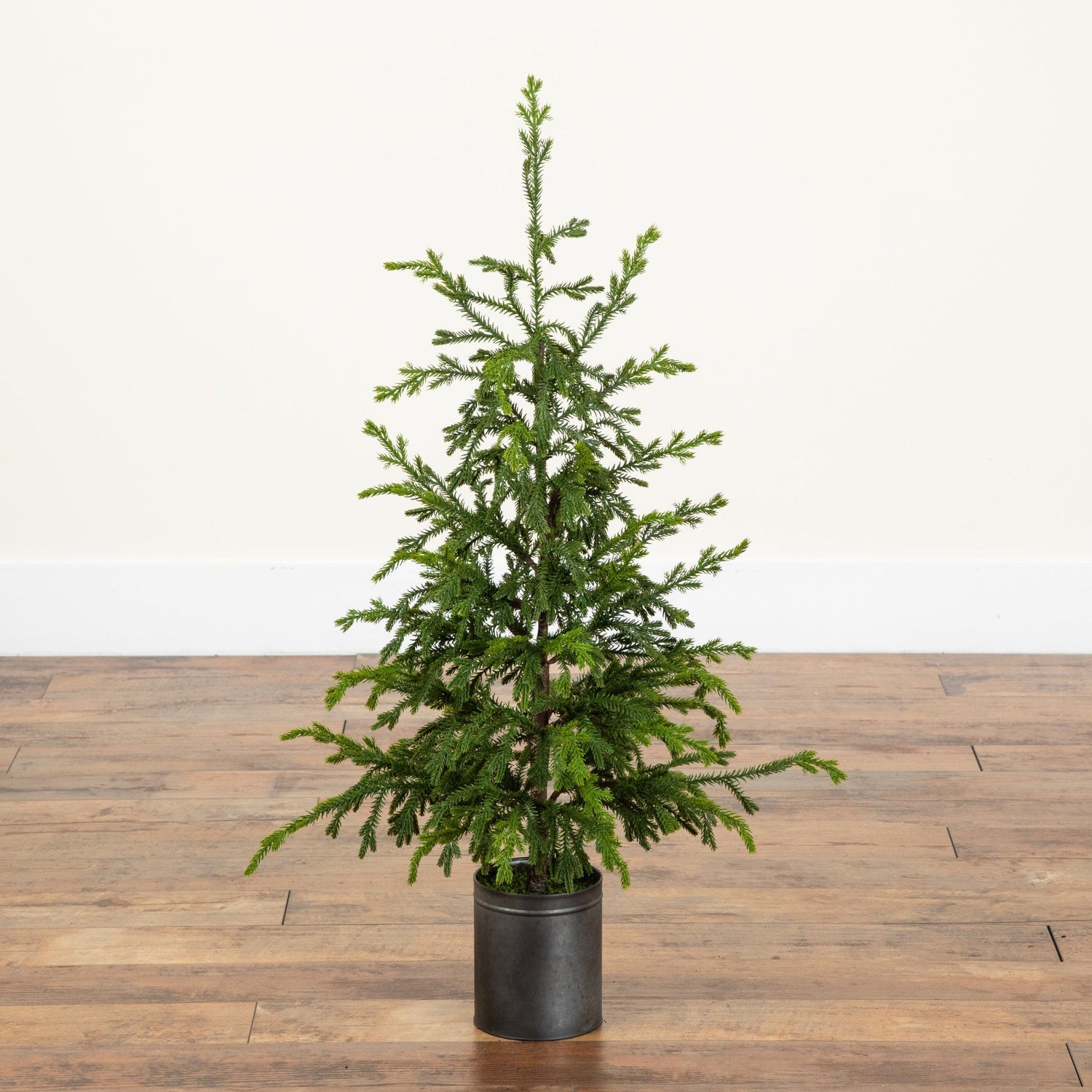 38” Artificial Real Touch "Natural Look" Norfolk Island Pine in Tin Planter