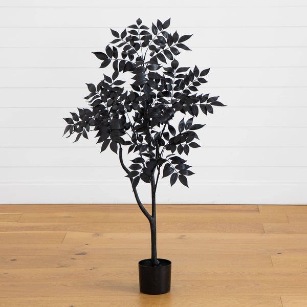 4' Artificial Halloween Black Sumac Tree