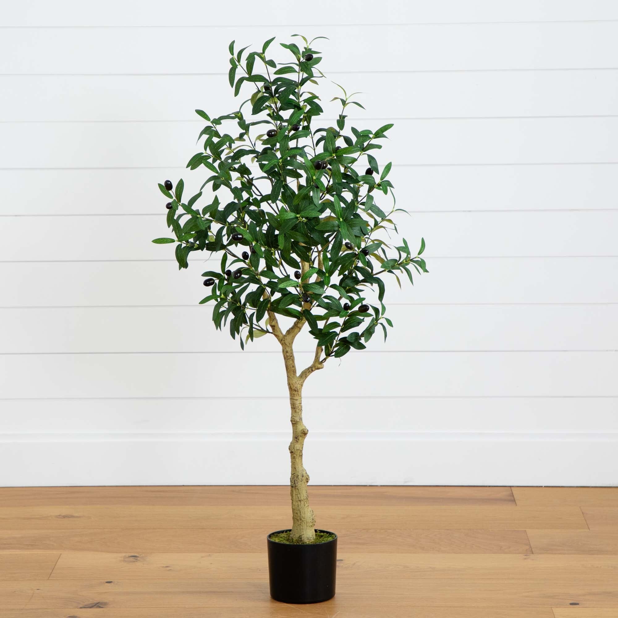 artificial plants indoor olive tree Nearly Natural 4-ft Artificial Olive Tree