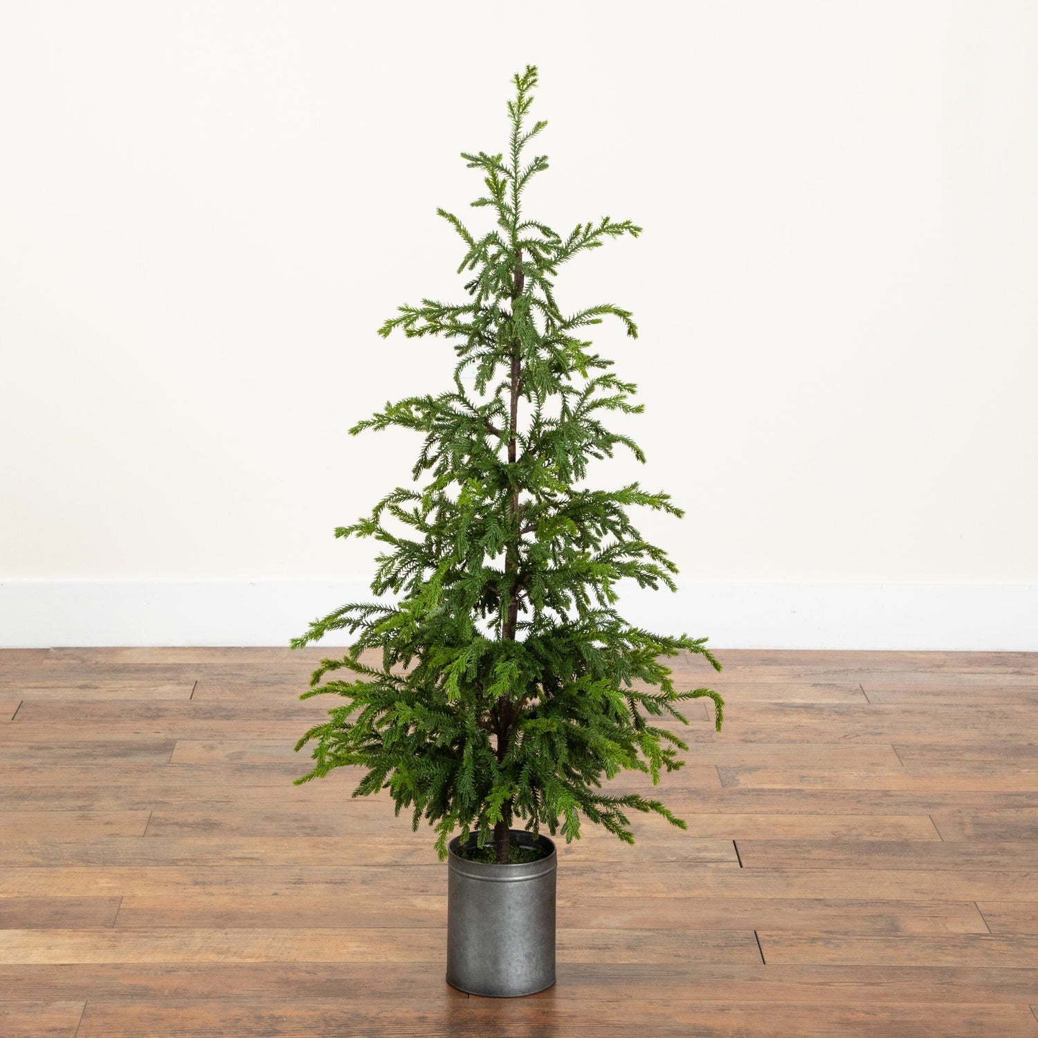 4' Artificial Real Touch "Natural Look" Norfolk Island Pine in Tin Planter