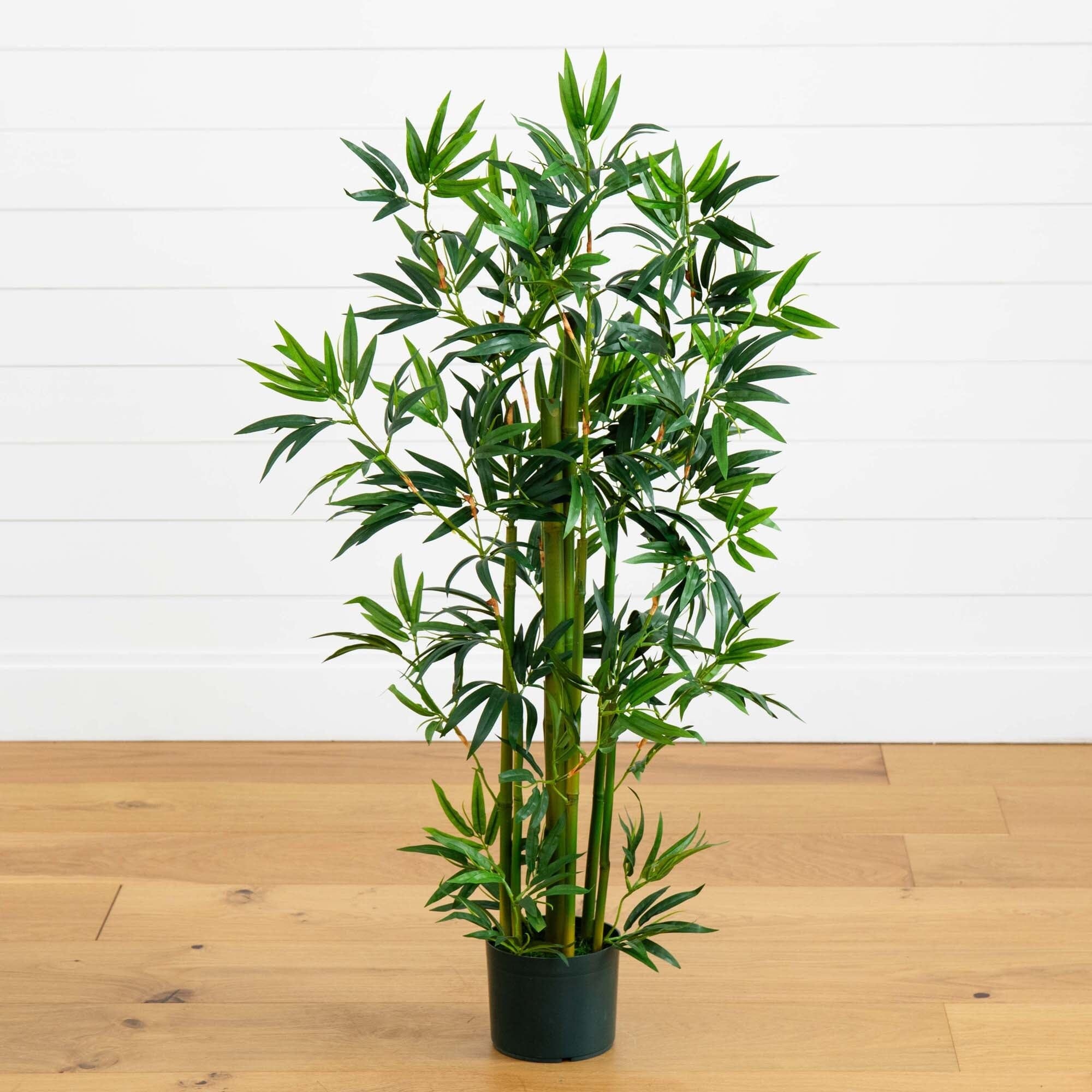 artificial lucky bamboo plant Nearly Natural 4 ft. Bamboo Silk Plant