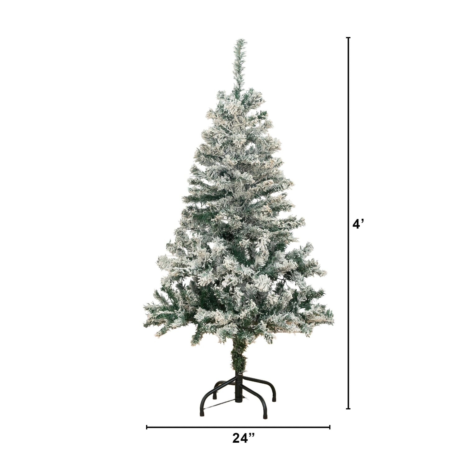 4' Flocked Rock Springs Spruce Artificial Christmas Tree with 100 Clear LED Lights