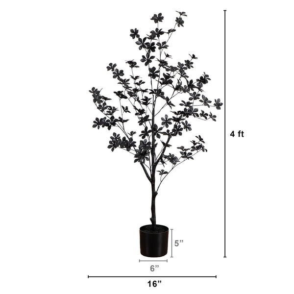4' Artificial Halloween Black Enkianthus Tree