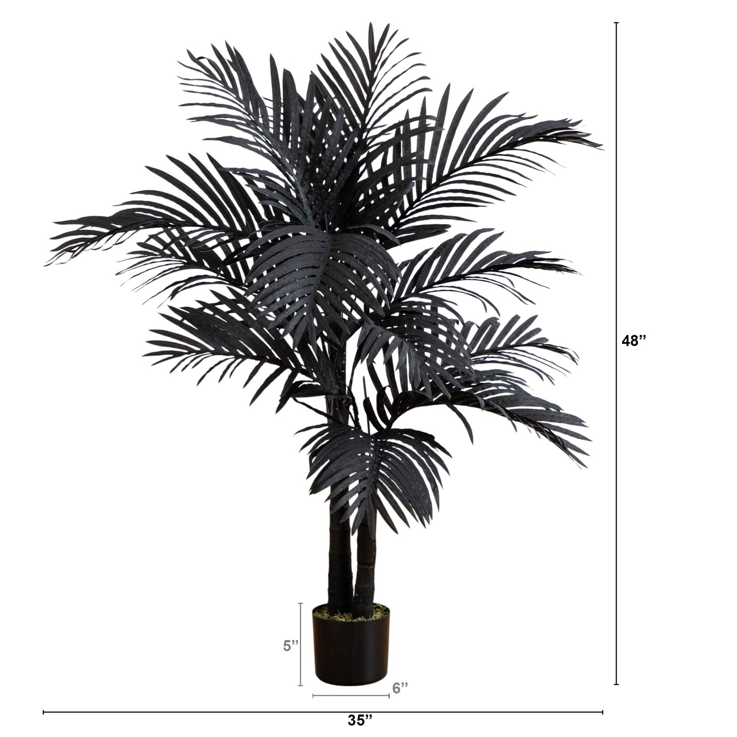 4' Artificial Halloween Black Golden Cane Tree