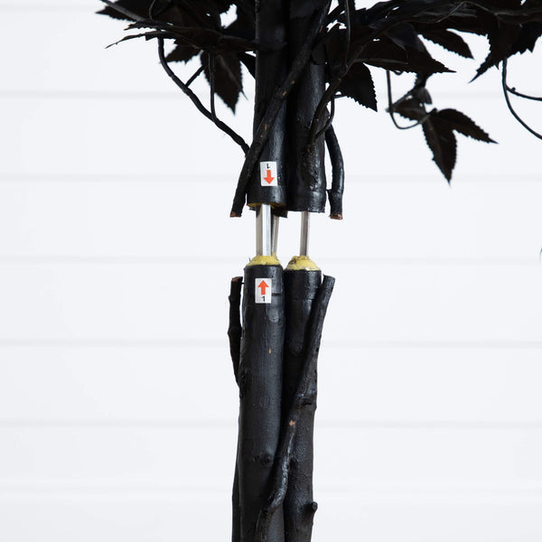 4' Artificial Halloween Black Maple Tree with Natural Trunk
